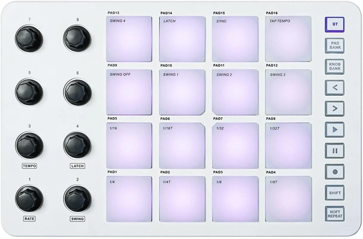هاريلا MIDI، کنترلر پد MIDI، 5 دکمه قابل تنظیم، پد MIDI، دستگاه بیت ساز، کنترلر USB MIDI برای مبتدیان