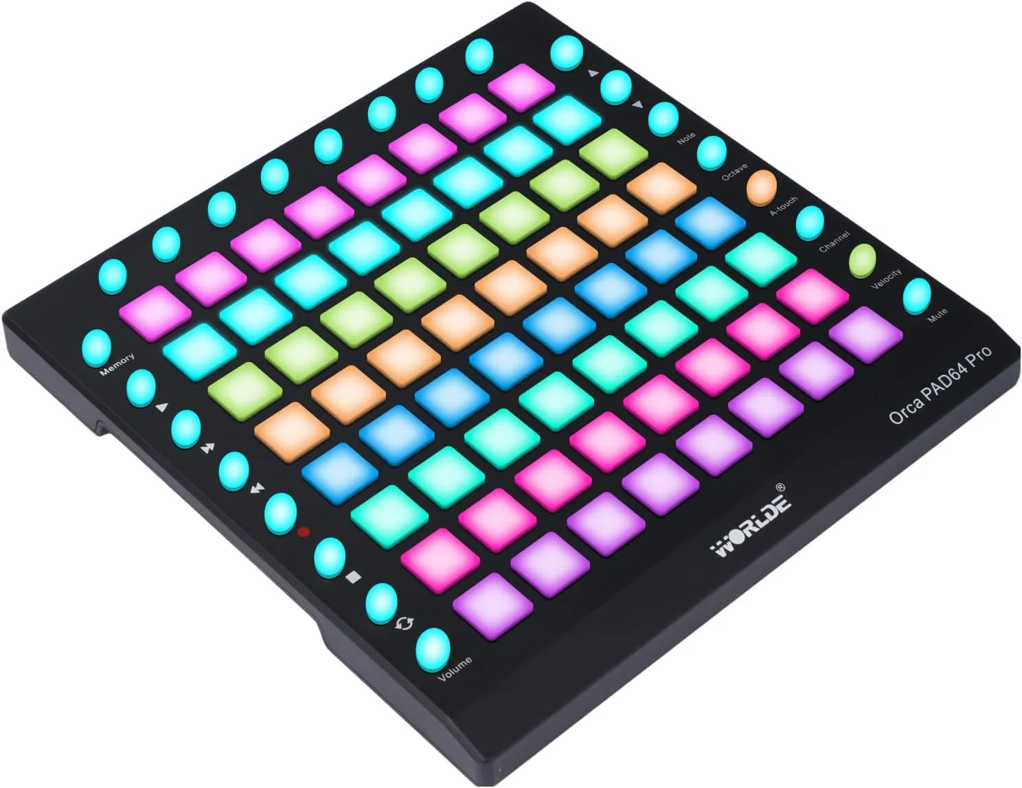 پد موسیقی الکترونیکی نیکو، کنترلر MIDI با 64 کلید و پدهای RGB با نور پس‌زمینه، پدهای کوبه‌ای الکتروآکوستیک (مشکی)