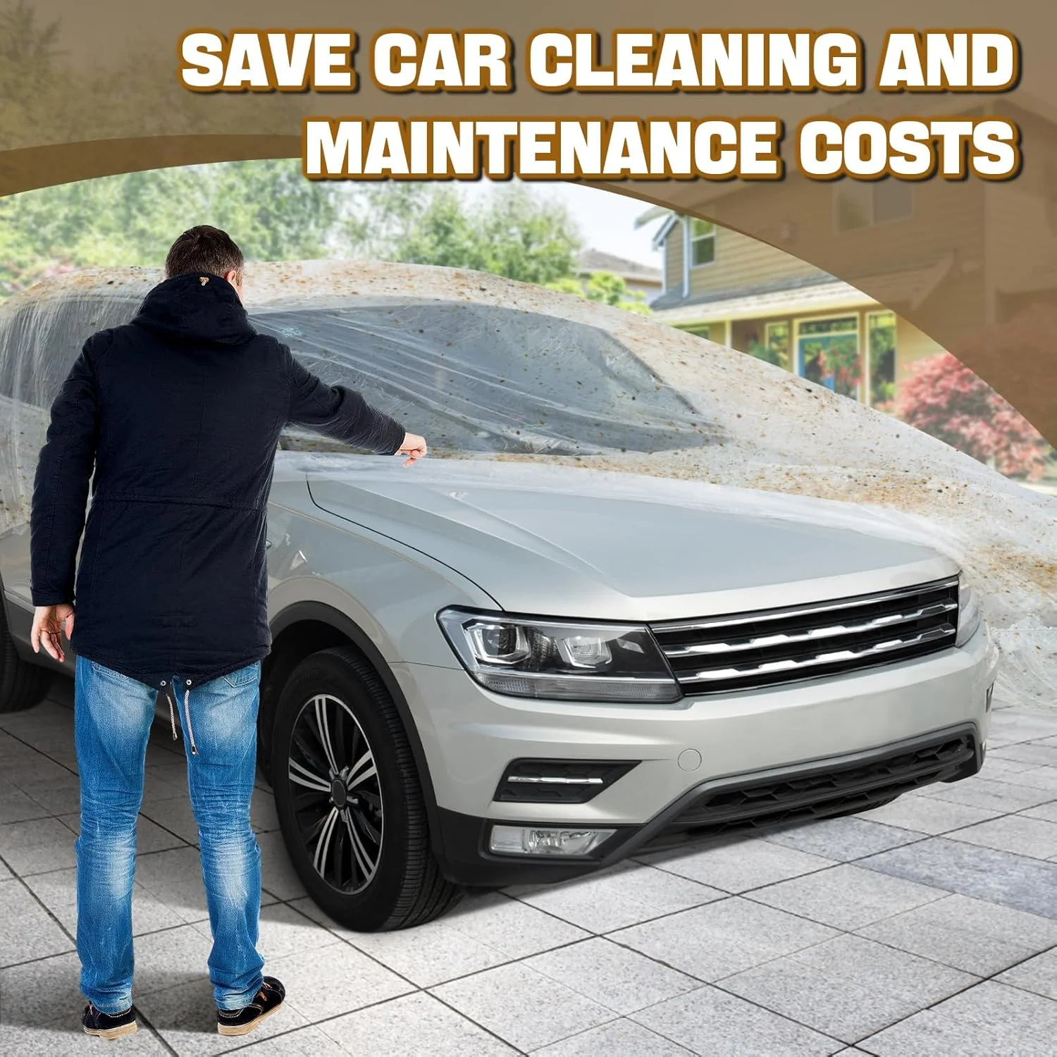 روکش یکبار مصرف خودرو، روکش پلاستیکی ضخیم PE با نوار الاستیک، روکش محافظ خودرو ضد آب و ضد گرد و غبار شفاف برای همه برندهای وسایل نقلیه تجاری، SUV و غیره، 4.8 متر در 7.5 متر، 1 عدد روکش یکبار مصرف خودرو، روکش پلاستیکی ضخیم PE با نوار الاستیک، روکش محافظ خودرو ضد آب و ضد گرد و غبار شفاف برای همه برندهای وسایل نقلیه تجاری، SUV و غیره، 4.8 متر در 7.5 متر، 1 عدد