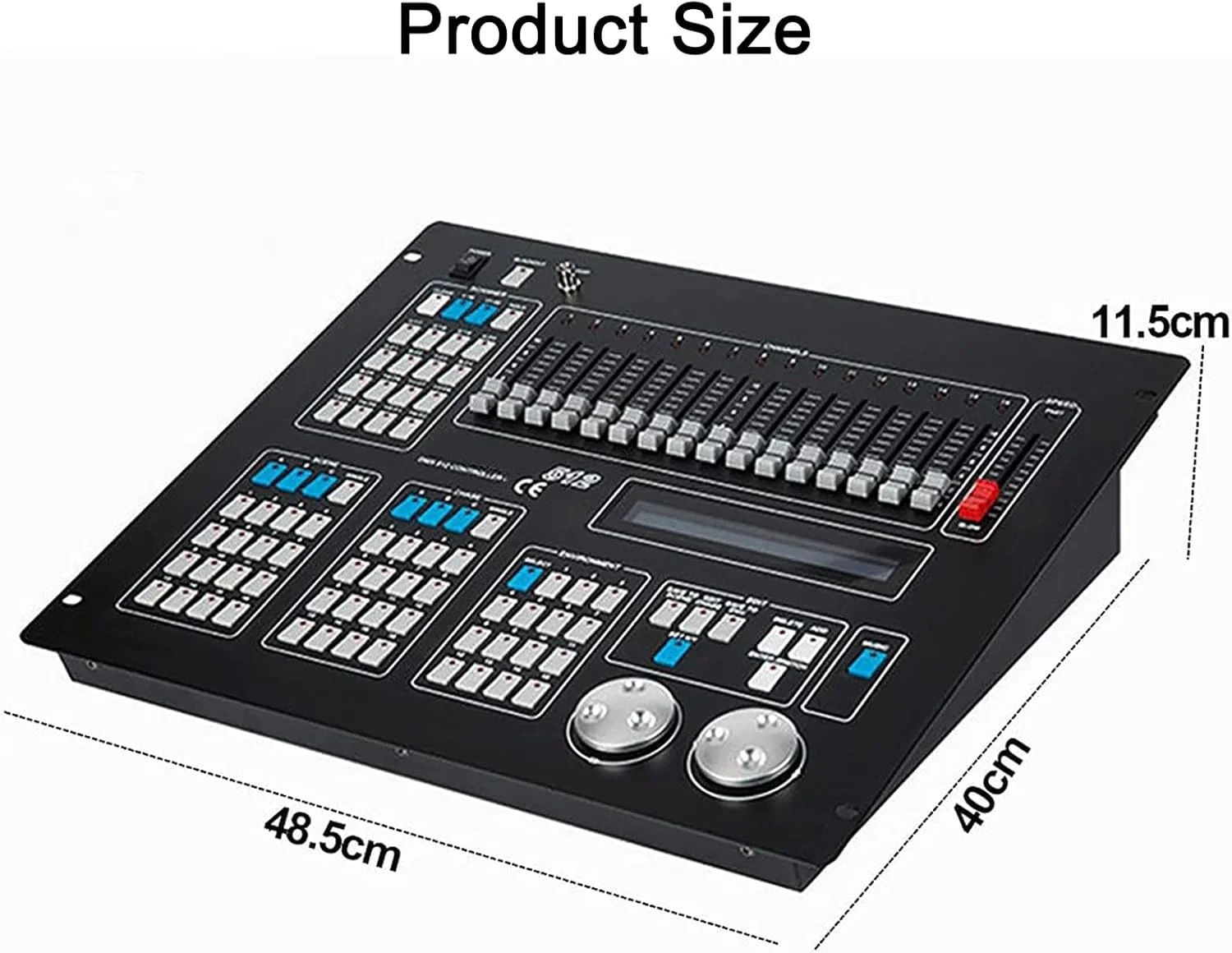 کنترلر DMX، کنسول DMX 512، میله فشاری 16 کاناله / 48 صحنه، صفحه نمایش LCD با نور پس زمینه + ماشه موسیقی، صفحه کنترل نورپردازی صحنه، برای صحنه/تئاتر/استودیوی تلویزیون، A