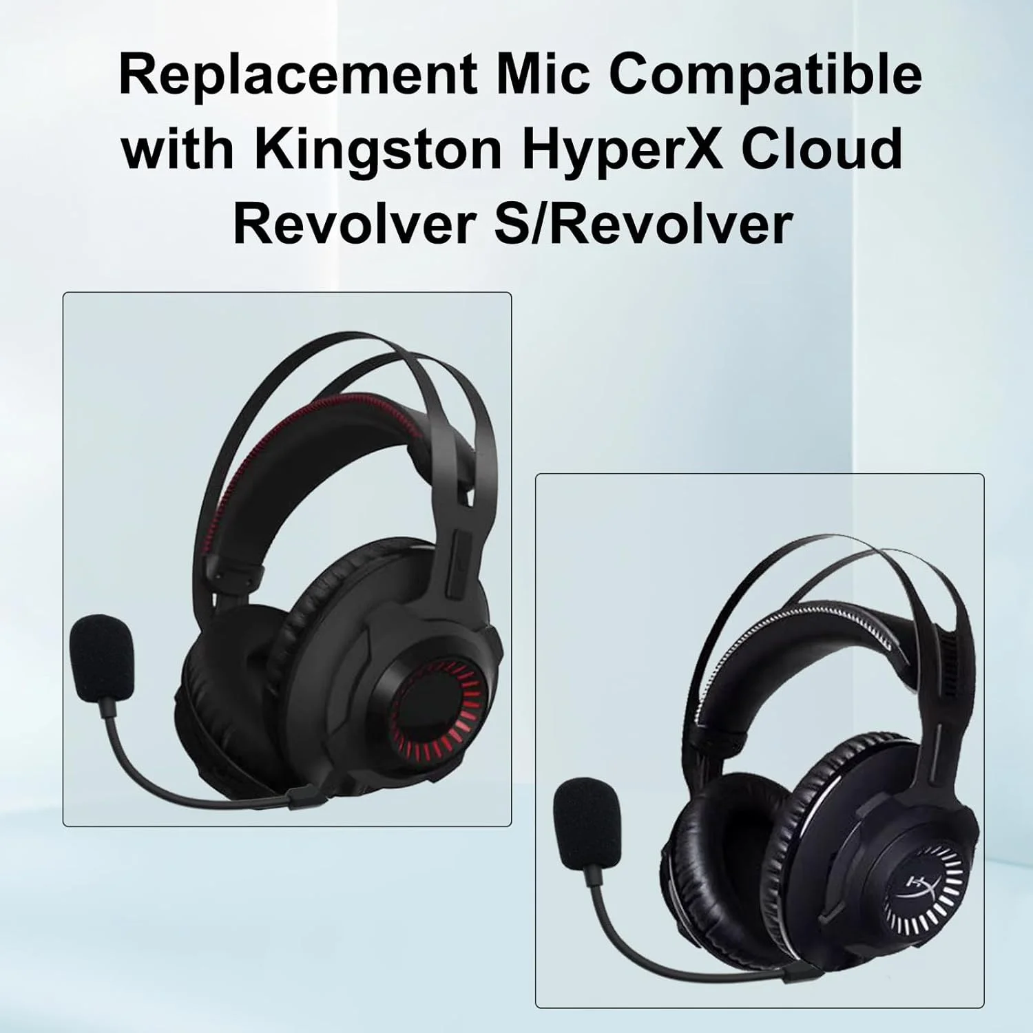 میکروفون جایگزین سازگار با هدست گیمینگ Kingston HyperX Cloud Revolver S/Revolver با قابلیت حذف نویز، میکروفون بازی جایگزین جداشدنی جک 3.5 میلی‌متری مشکی 6.2 اینچ