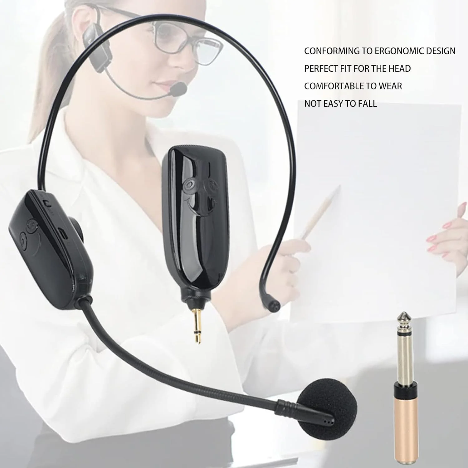 میکروفون کاندنسر هدست Bewinner، هدست میکروفون بی سیم، سیستم میکروفون بی سیم 2.4G ضد آب و ضد عرق برای مربیان تناسب اندام، اسپینینگ، یوگا، تدریس میکروفون کاندنسر هدست Bewinner، هدست میکروفون بی سیم، سیستم میکروفون بی سیم 2.4G ضد آب و ضد عرق برای مربیان تناسب اندام، اسپینینگ، یوگا، تدریس