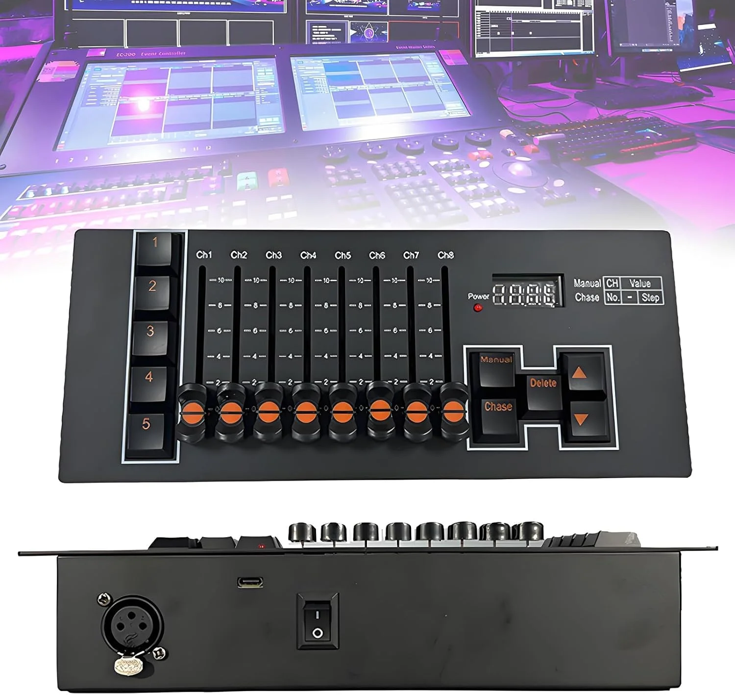 کنترلر DMX (40 کانال)، کنترلر DMX 512، روش برنامه ریزی آسان + شروع آسان، باتری داخلی، کارکرد با باتری (کاربردی)، برای نورپردازی صحنه/نمایش های زنده، A