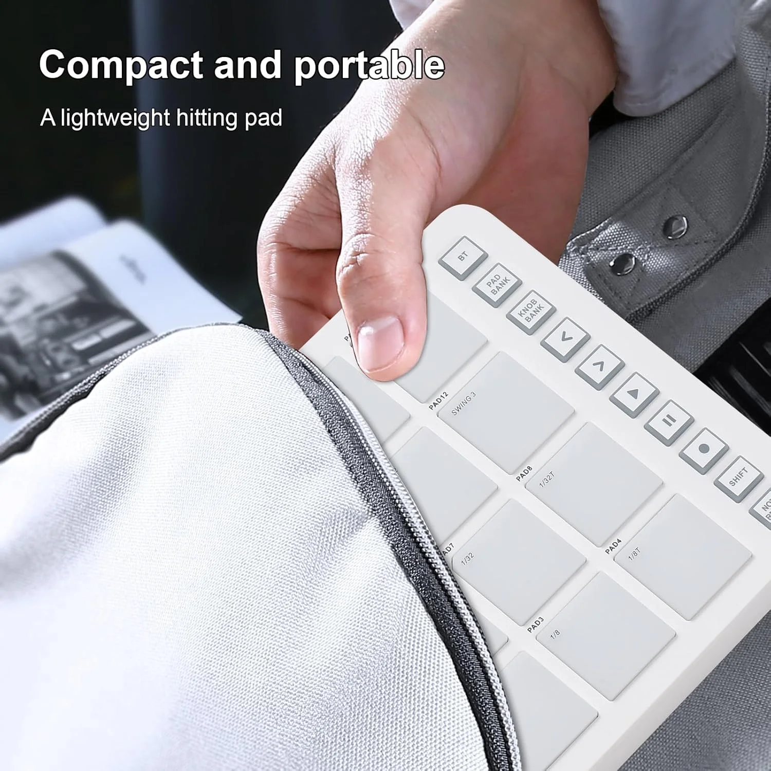 پد کنترلر MIDI، نور پس زمینه RGB، صفحه کلید MIDI، اتصال BT، تاخیر کم، رابط خروجی 3.5 میلی متری با 16 پد ضربه ای، 8 دکمه قابل تنظیم، تکرار نت