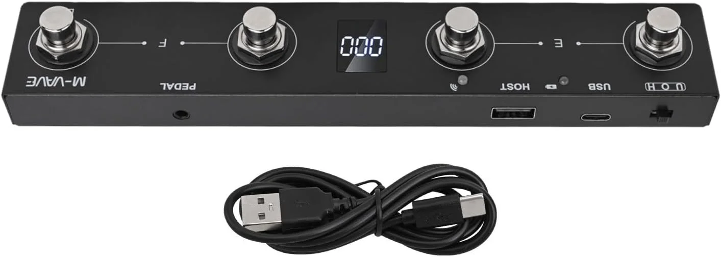 کنترلر پدال پایی MIDI شکلاتی MVAVE Plus با باتری قابل شارژ، 4 دکمه، اتصال USB برای کنترل یکپارچه افکت و ترکیب کلیدهای سفارشی (مشکی) کنترلر پدال پایی MIDI شکلاتی MVAVE Plus با باتری قابل شارژ، 4 دکمه، اتصال USB برای کنترل یکپارچه افکت و ترکیب کلیدهای سفارشی (مشکی)