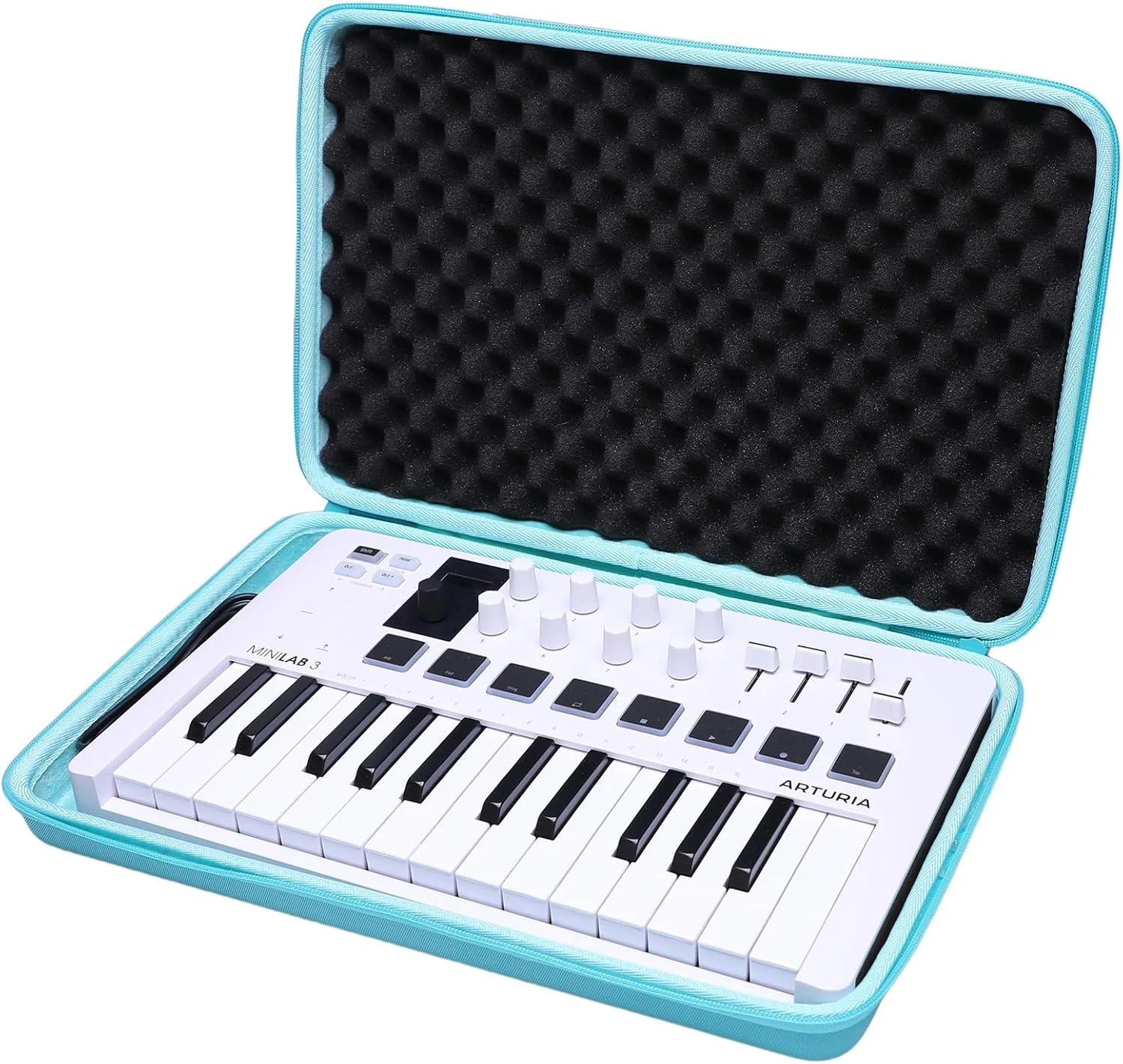 کیف محافظ LTGEM سازگار با کنترلر MIDI یونیورسال Arturia MiniLab 3، سبز نعنایی (فقط کیف)