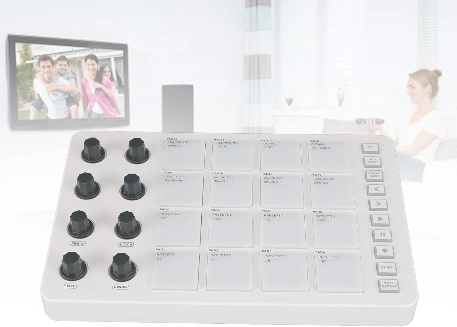 کنترلر MIDI بیسیم و قابل حمل USB آلومژور با 8 دکمه و کلید سطح کامل برای علاقهمندان به ساخت موسیقی با Cubase، Reason و Studio One کنترلر MIDI بیسیم و قابل حمل USB آلومژور با 8 دکمه و کلید سطح کامل برای علاقهمندان به ساخت موسیقی با Cubase، Reason و Studio One