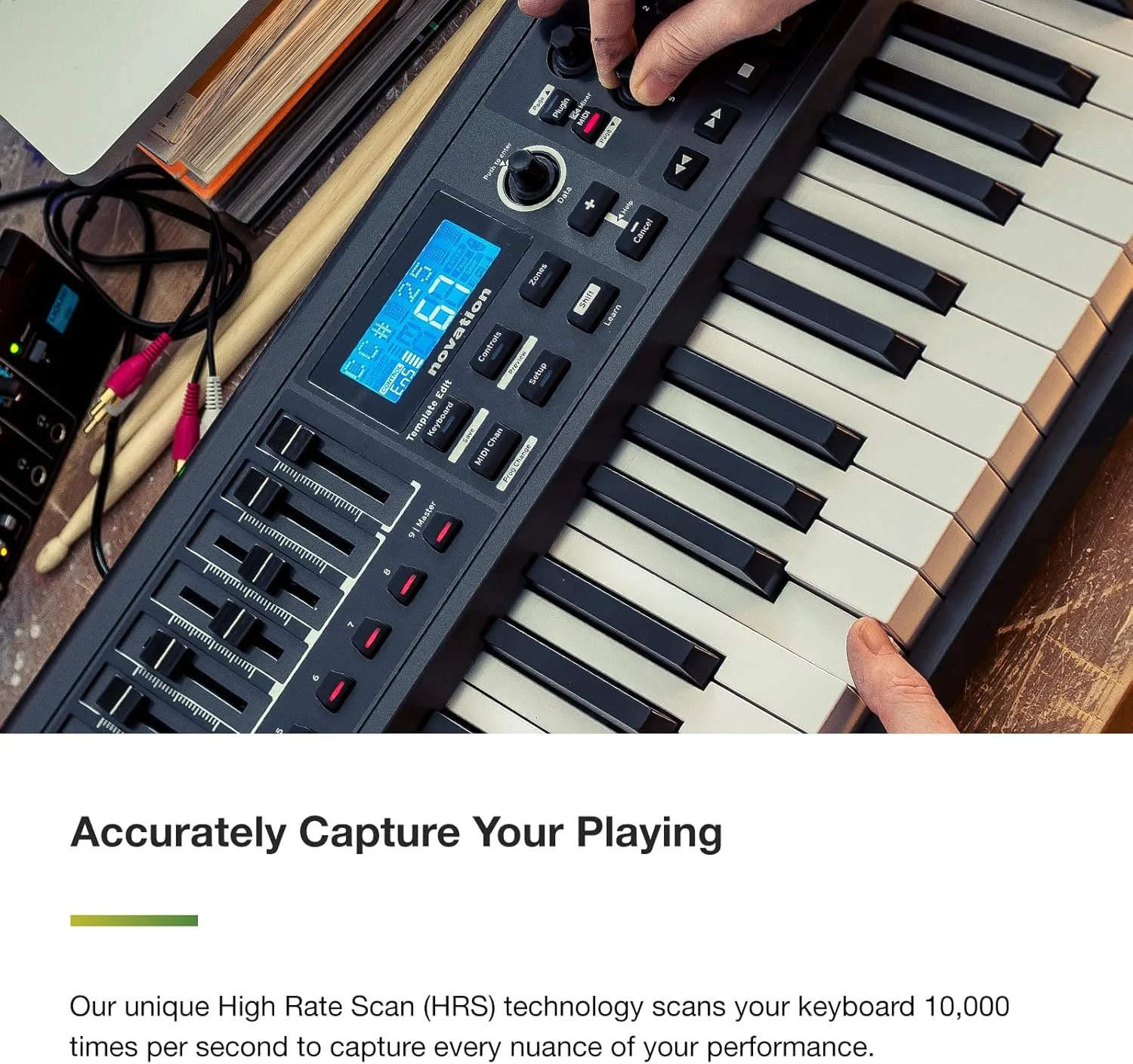 کنترلر صفحه کلید USB/MIDI نواشن ایمپالس با 25 کلید و تغذیه از طریق USB - صفحه کلید تمام اندازه قوی و بسیار پاسخگو با افترتاچ و پدهای حساس به ضربه برای مک و ویندوز. کنترلر صفحه کلید USB/MIDI نواشن ایمپالس با 25 کلید و تغذیه از طریق USB - صفحه کلید تمام اندازه قوی و بسیار پاسخگو با افترتاچ و پدهای حساس به ضربه برای مک و ویندوز.