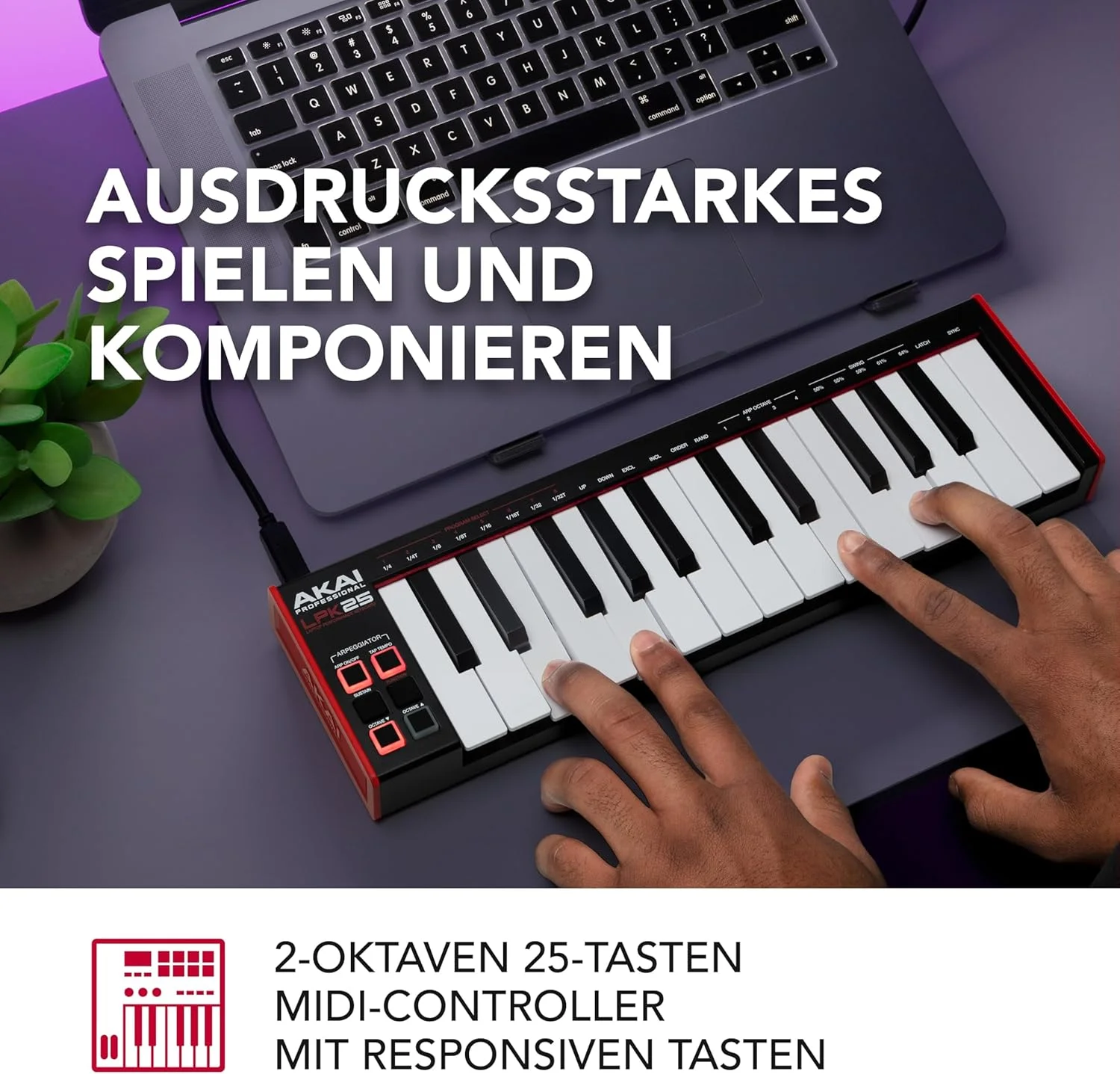 آکای پروفشنال LPK25 - کنترلر میدی کیبورد USB با 25 کلید سینت پاسخگو برای مک و کامپیوتر، آرپژیاتور و نرم افزار تولید موسیقی آکای پروفشنال LPK25 - کنترلر میدی کیبورد USB با 25 کلید سینت پاسخگو برای مک و کامپیوتر، آرپژیاتور و نرم افزار تولید موسیقی
