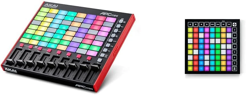 آکای پروفشنال APC Mini MK2 - کنترلر پد میدی USB و نویشن لانچ پد مینی [MK3]، کنترلر گرید USB قابل حمل 64 پدی برای اجراهای Ableton Live و Logic Pro