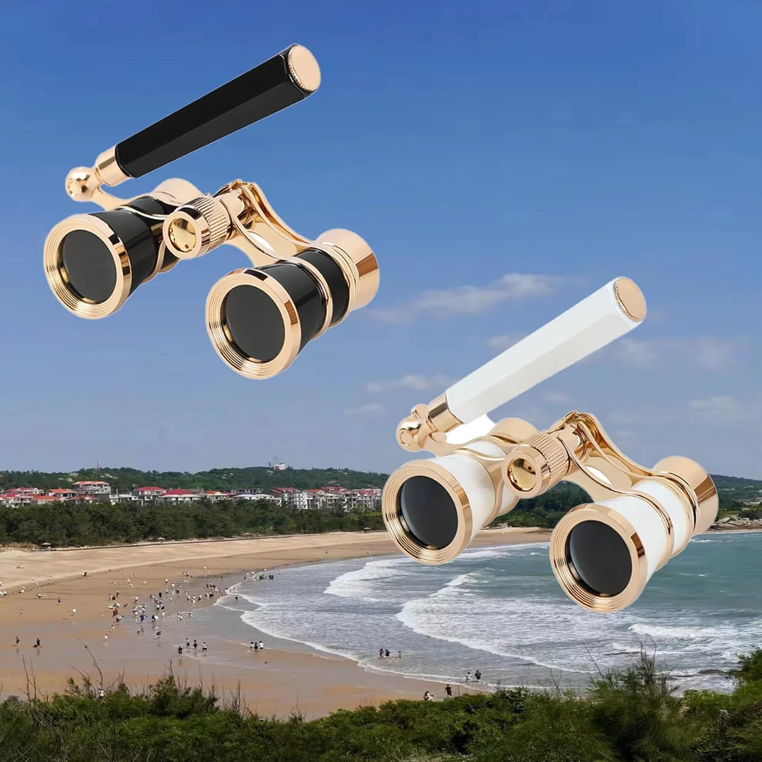 دوربین تئاتر Yourelexit® مدل Opera، دوربین دوچشمی تاشو و سبک با دسته قابل تنظیم و زنجیر، مناسب کنسرت موسیقی و سینما برای بزرگسالان و کودکان