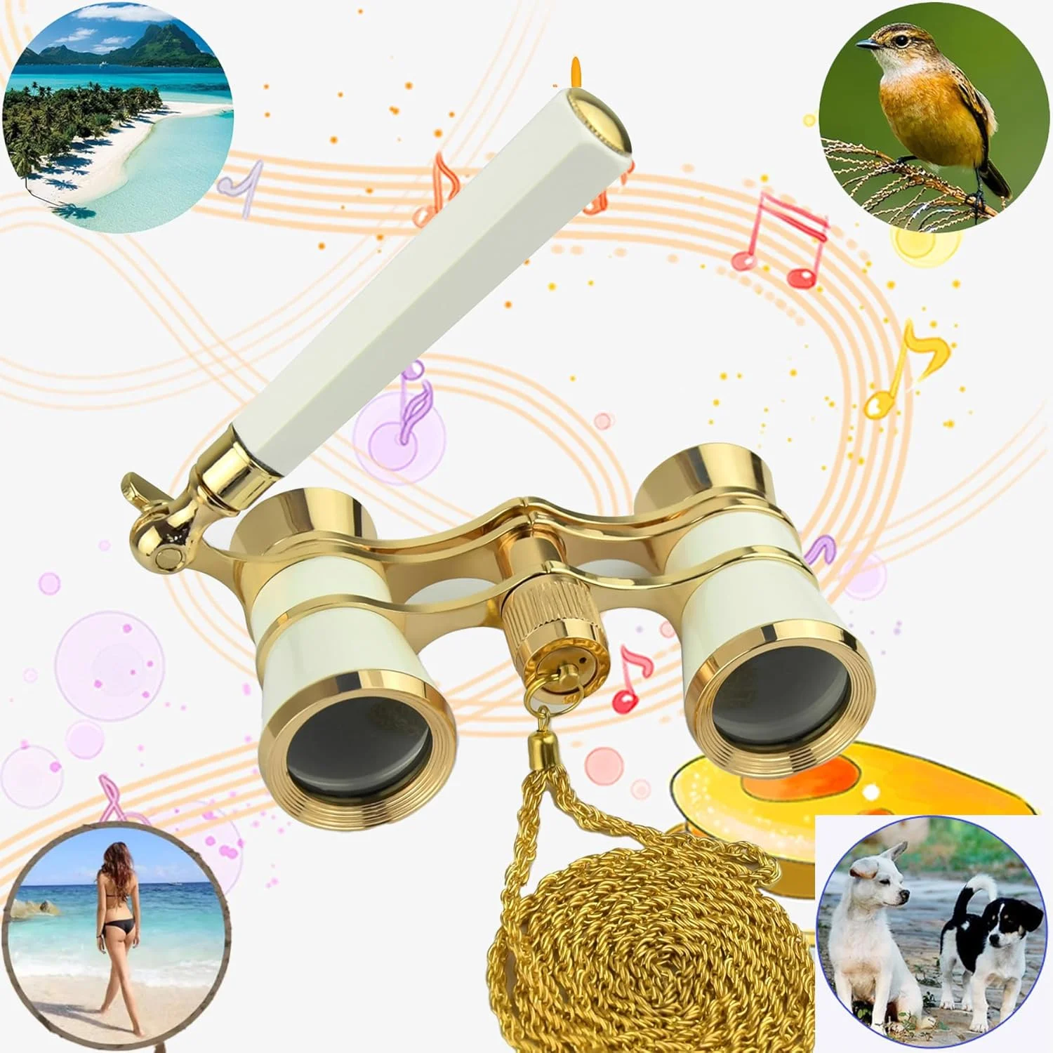 دوربین تئاتر Yourelexit® مدل Opera Glasses Binoculars 3X25 Lorgnette، اپتیکال BK9، مینی، جمع و جور، سبک وزن، دسته تاشو قابل تنظیم، مناسب برای بزرگسالان، کودکان و بانوان در کنسرت های موسیقی و سینما