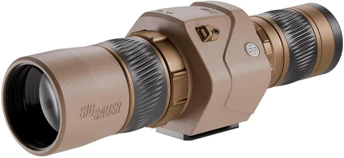 دوربین دیده‌بانی SIG SAUER OSCAR6 HDX PRO 16-32x60mm، تثبیت کننده تصویر، فوکوس سریع، چشمی مستقیم، ضد آب، سازگار با سه پایه، مناسب شکار، به همراه کیف حمل، بند دستی، پوشش لنز، چشمی و آفتابگیر (SOO62001)