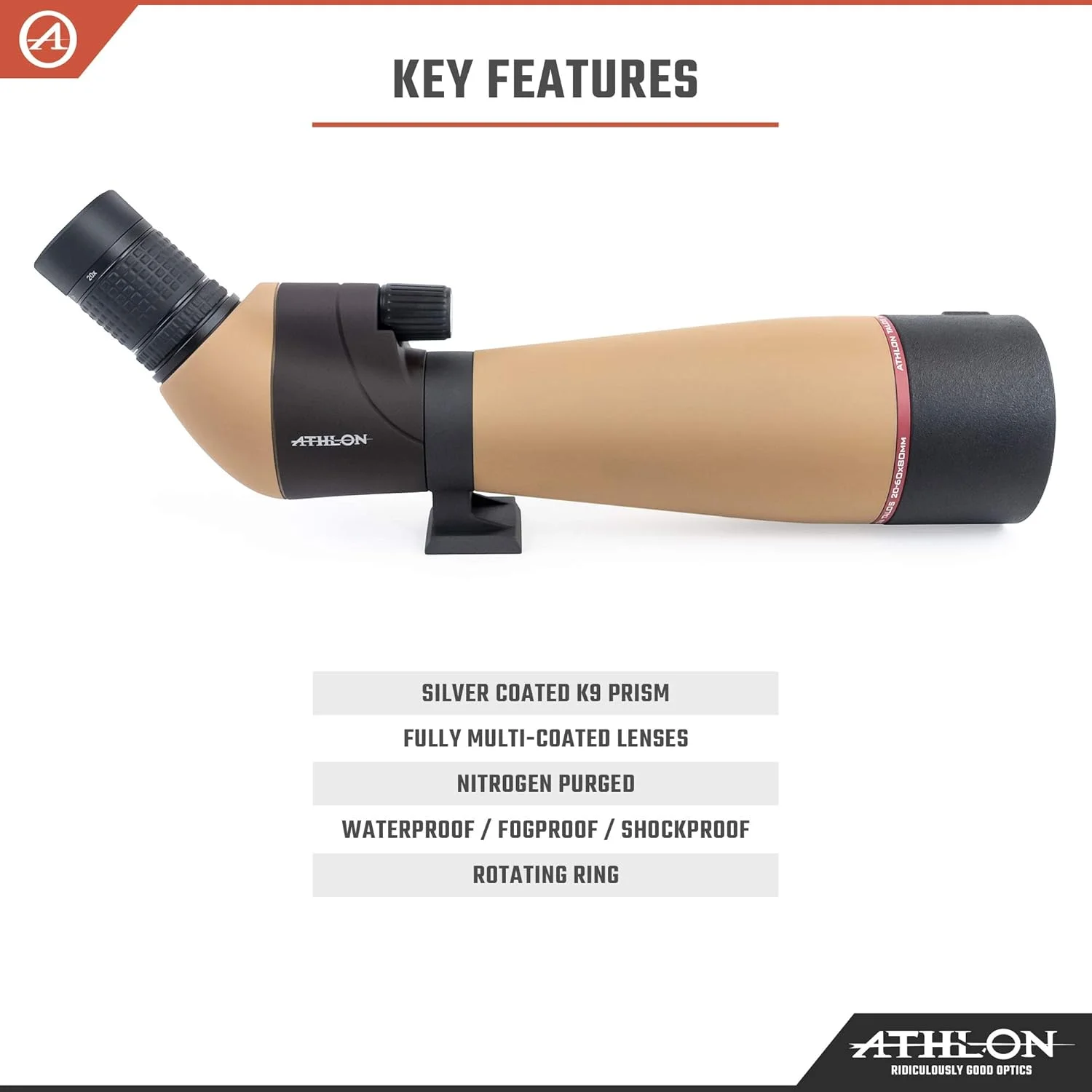 تلسکوپ دیدبانی آتلون اپتیکس تالوس 20-60x80، مشکی