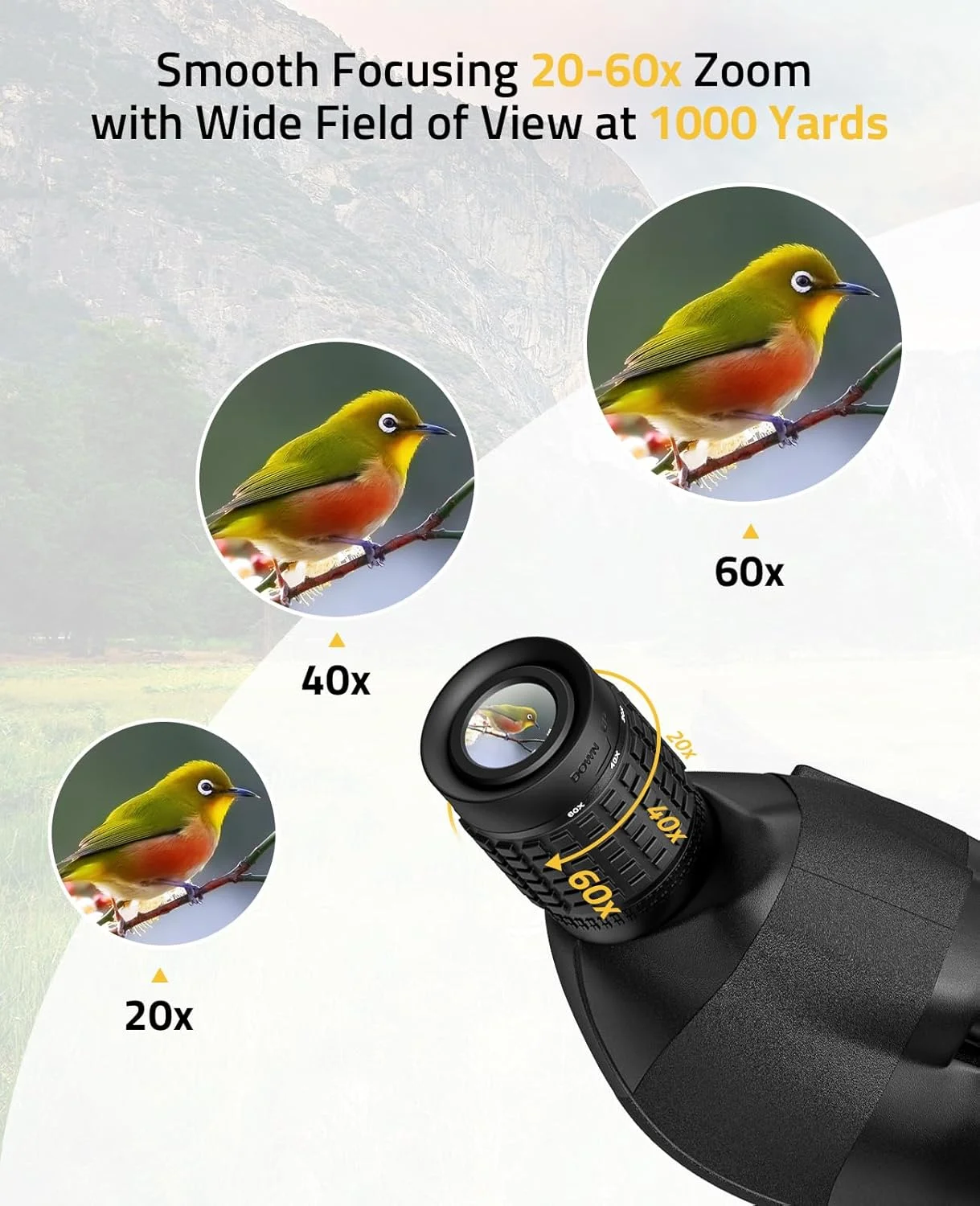 تلسکوپ دیدبانی CVLIFE با سه پایه، تلسکوپ 20-60x80 با آداپتور تلفن، BAK4 با کیفیت بالا، میدان دید گسترده، ضد آب برای تماشای پرندگان و حیات وحش تلسکوپ دیدبانی CVLIFE با سه پایه، تلسکوپ 20-60x80 با آداپتور تلفن، BAK4 با کیفیت بالا، میدان دید گسترده، ضد آب برای تماشای پرندگان و حیات وحش