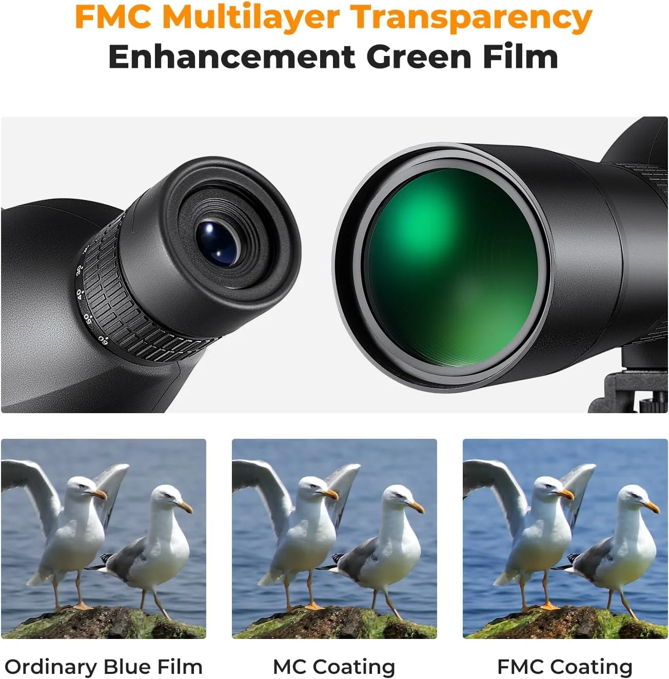 دوربین چشمی K&F Concept 20-60x60 برای هدف گیری، دوربین ضد آب با سه پایه و آداپتور تلفن، میدان دید 40-20 متر در 1000 متری، عدسی زاویه دار 45 درجه BAK4 مناسب تماشای پرندگان، حیات وحش و شکار دوربین چشمی K&F Concept 20-60x60 برای هدف گیری، دوربین ضد آب با سه پایه و آداپتور تلفن، میدان دید 40-20 متر در 1000 متری، عدسی زاویه دار 45 درجه BAK4 مناسب تماشای پرندگان، حیات وحش و شکار