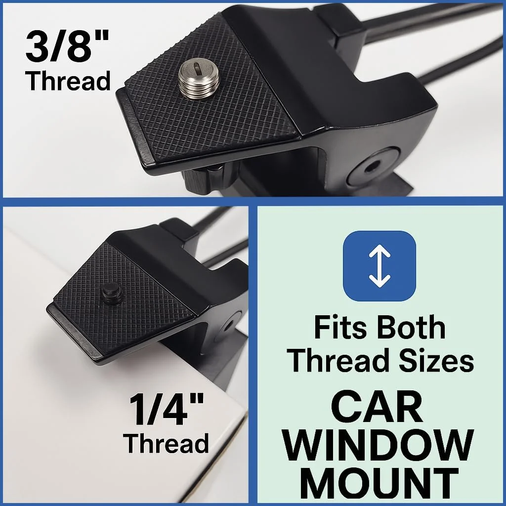 پایه شیشه خودرو بارسکا - گیره پایدار برای دوربین های دیدبانی و دوربین های دوچشمی - آداپتور سه پایه قابل حمل برای تماشای پرندگان، حیات وحش و استفاده در فضای باز پایه شیشه خودرو بارسکا - گیره پایدار برای دوربین های دیدبانی و دوربین های دوچشمی - آداپتور سه پایه قابل حمل برای تماشای پرندگان، حیات وحش و استفاده در فضای باز