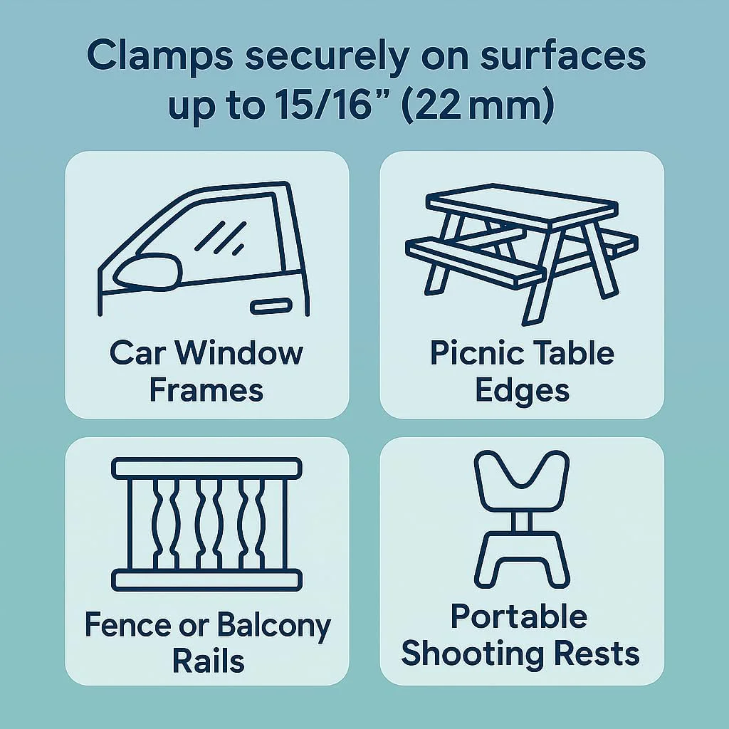 پایه شیشه خودرو بارسکا - گیره پایدار برای دوربین های دیدبانی و دوربین های دوچشمی - آداپتور سه پایه قابل حمل برای تماشای پرندگان، حیات وحش و استفاده در فضای باز پایه شیشه خودرو بارسکا - گیره پایدار برای دوربین های دیدبانی و دوربین های دوچشمی - آداپتور سه پایه قابل حمل برای تماشای پرندگان، حیات وحش و استفاده در فضای باز