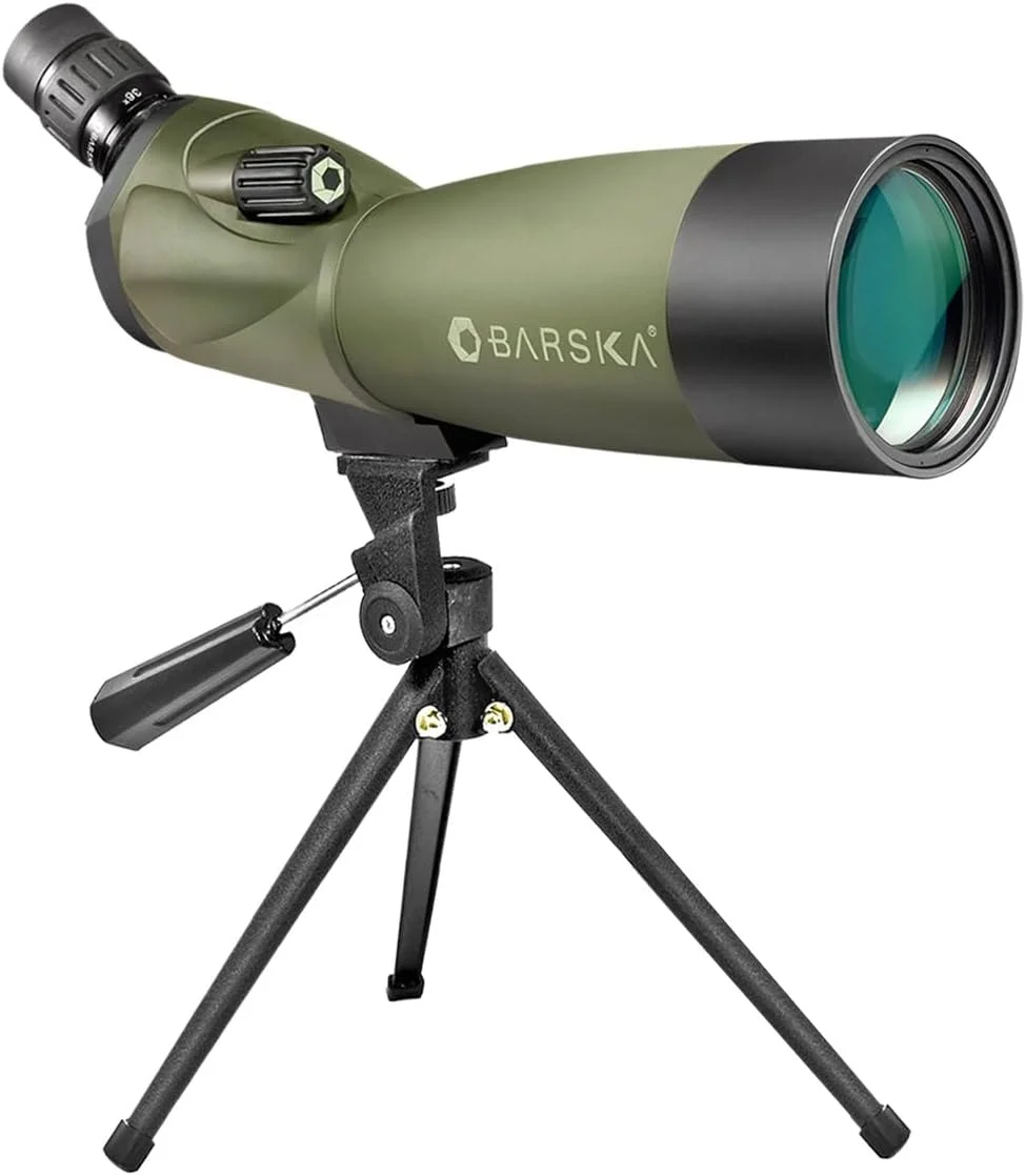 تلسکوپ دیدبانی ضدآب 60x60-20 Barska AD11284 Blackhawk با سه پایه و کیف برای تماشای پرندگان، تیراندازی به هدف، ورزش و غیره، سبز