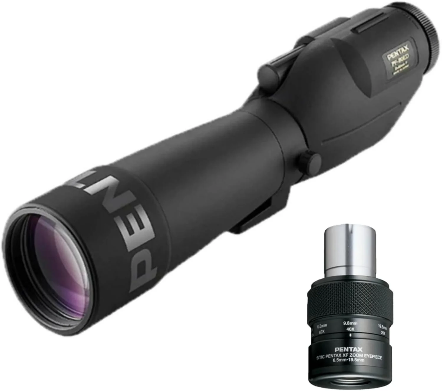 تلسکوپ دیدبانی مستقیم پنتاکس PF-80ED 80mm با دقت بالا - بزرگنمایی زوم 20-60 برابر به همراه چشمی زوم XF (2 تکه)