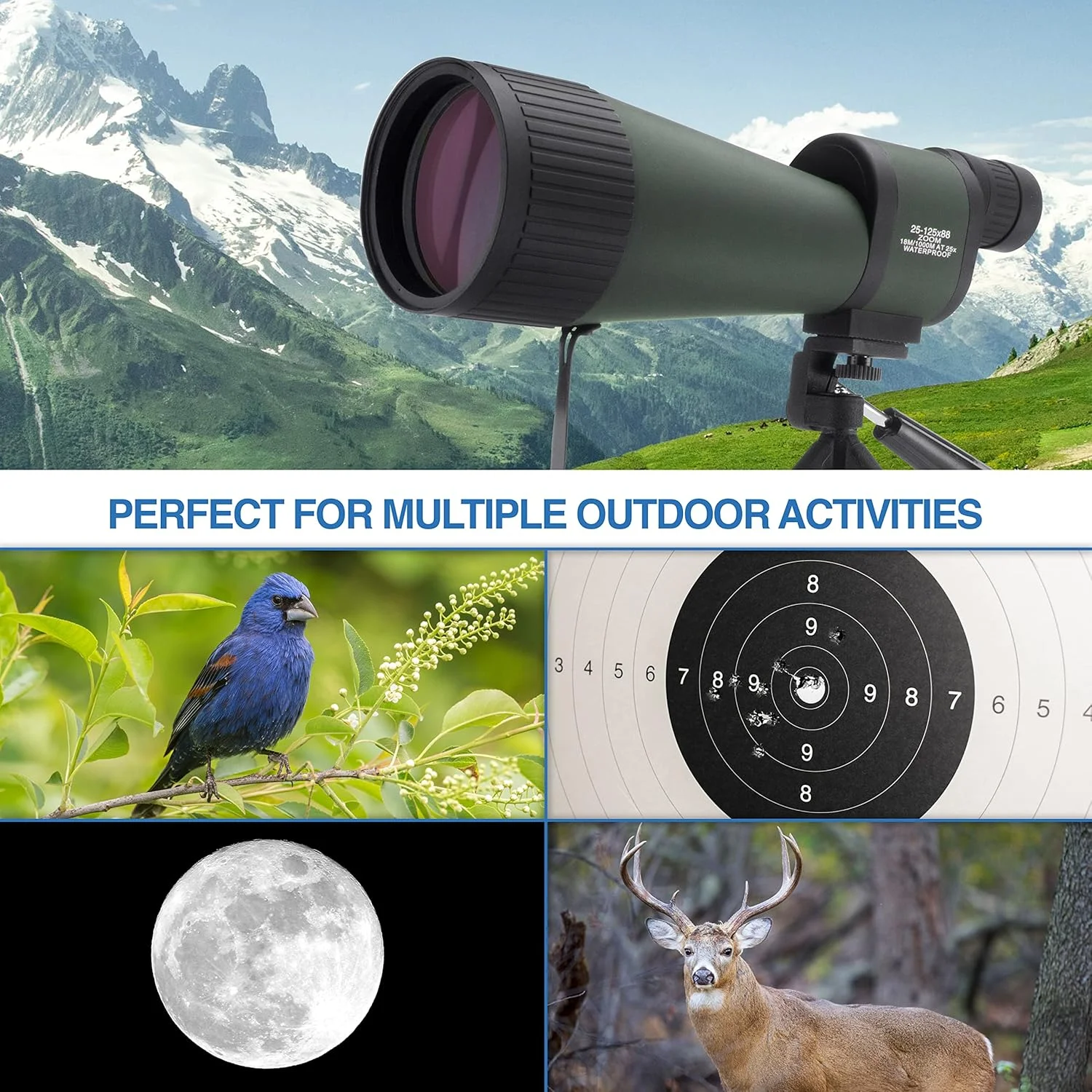 تلسکوپ دیدبانی مستقیم ضدآب Barska Benchmark با قدرت بزرگنمایی بالا، فوکوس شیئی، کیف حمل و سه پایه برای شکار، تماشای پرندگان و تیراندازی به هدف تلسکوپ دیدبانی مستقیم ضدآب Barska Benchmark با قدرت بزرگنمایی بالا، فوکوس شیئی، کیف حمل و سه پایه برای شکار، تماشای پرندگان و تیراندازی به هدف