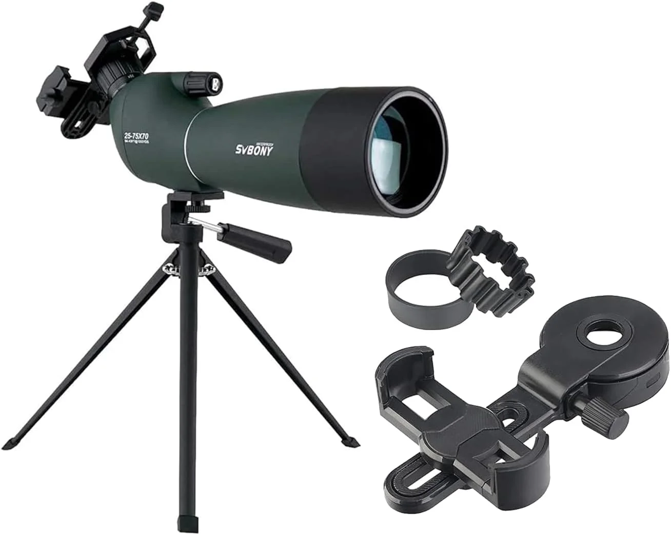 مجموعه تلسکوپ دیدبانی SVBONY SV28 به همراه سه پایه و پایه نگهدارنده موبایل SVBONY SV218