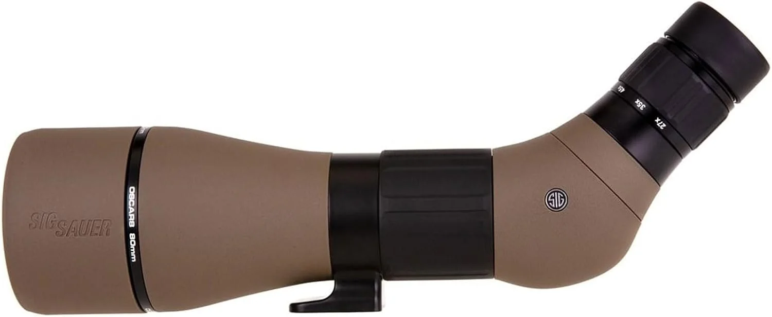 تک چشمی زاویه دار آلومینیومی قابل تنظیم 15 اینچی سیگ زاور OSCAR8 27-55x80mm تاکتیکی شکار، بادوام، سبک وزن، ضد آب و ضد مه | شامل روکش نئوپرن تک چشمی زاویه دار آلومینیومی قابل تنظیم 15 اینچی سیگ زاور OSCAR8 27-55x80mm تاکتیکی شکار، بادوام، سبک وزن، ضد آب و ضد مه | شامل روکش نئوپرن