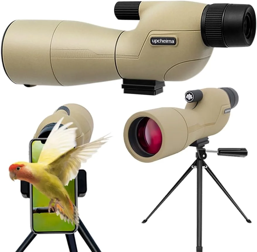 تلسکوپ دیدبانی 25-75x60 برای بزرگسالان با بزرگنمایی بالا و وضوح تصویر، سه پایه سبک و پایدار، ایده آل برای تیراندازی به هدف و ماجراجویی در فضای باز