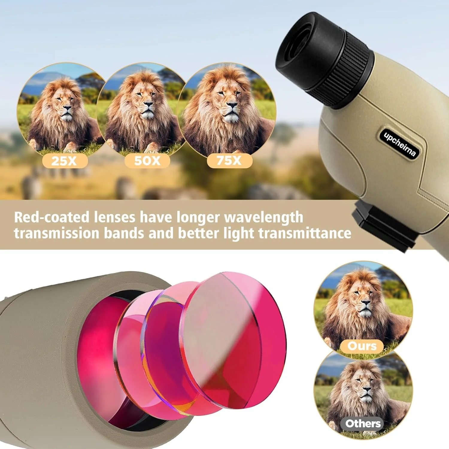 تلسکوپ دیدبانی 25-75x60 برای بزرگسالان با بزرگنمایی بالا و وضوح تصویر، سه پایه سبک و پایدار، ایده آل برای تیراندازی به هدف و ماجراجویی در فضای باز تلسکوپ دیدبانی 25-75x60 برای بزرگسالان با بزرگنمایی بالا و وضوح تصویر، سه پایه سبک و پایدار، ایده آل برای تیراندازی به هدف و ماجراجویی در فضای باز