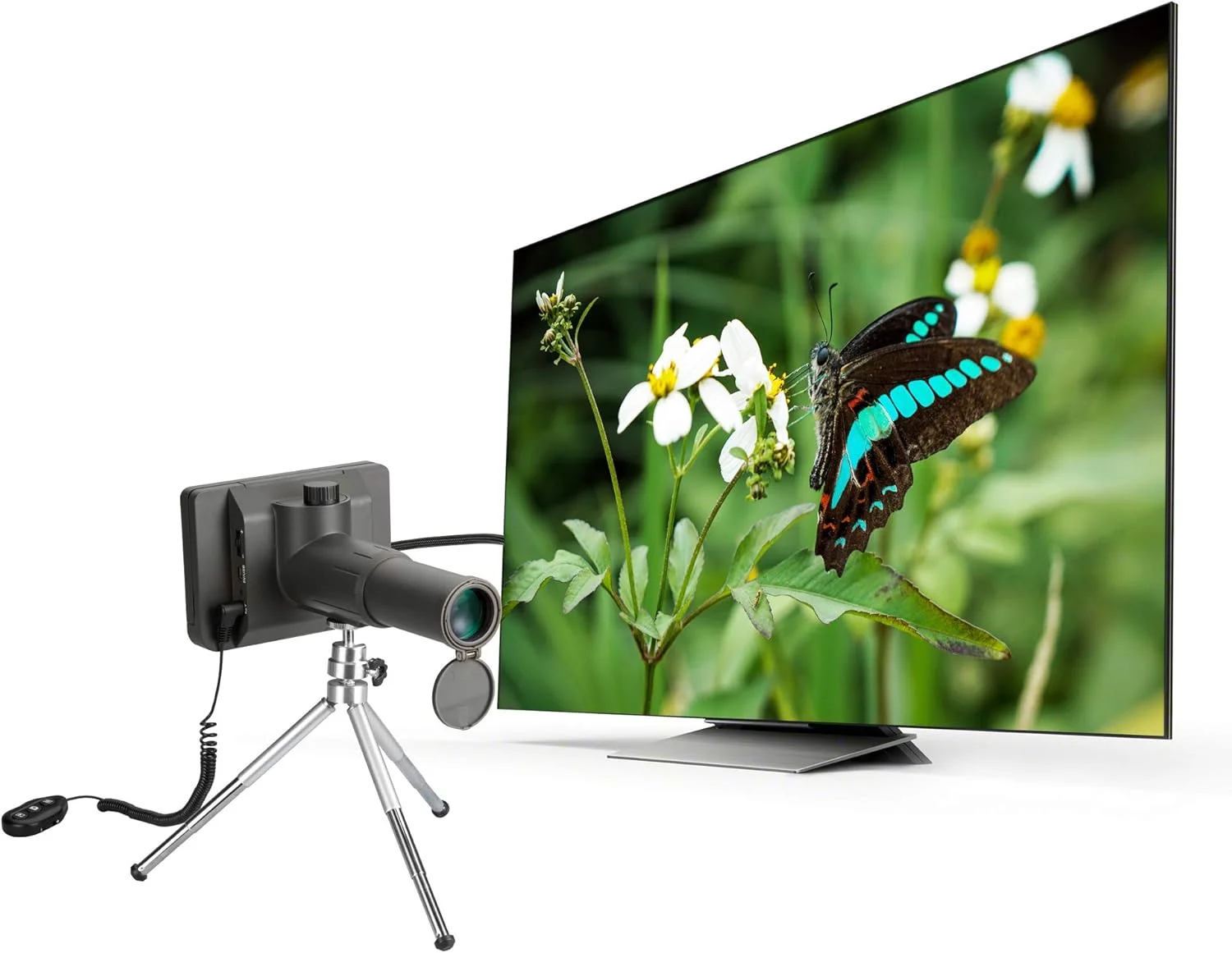 تلسکوپ دیدبانی دیجیتال LCD مدل Vividia SS-550 با بزرگنمایی 1 تا 50 برابر، صفحه نمایش 5 اینچی، فیلمبرداری 1080P، عکسبرداری 14 مگاپیکسلی و لنز 35 میلی متری برای فاصله 3000 فوت/1000 متر