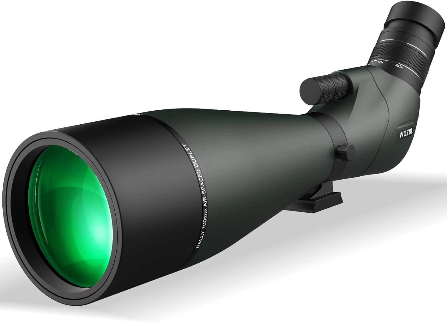 تلسکوپ دیدبانی 25-75x100 میلی‌متری HD - تلسکوپ ضدآب با منشور BAK4 با زاویه 45 درجه و وضوح بالا برای تماشای پرندگان، تیراندازی به هدف، شکار و تماشای حیات وحش به همراه کیف حمل