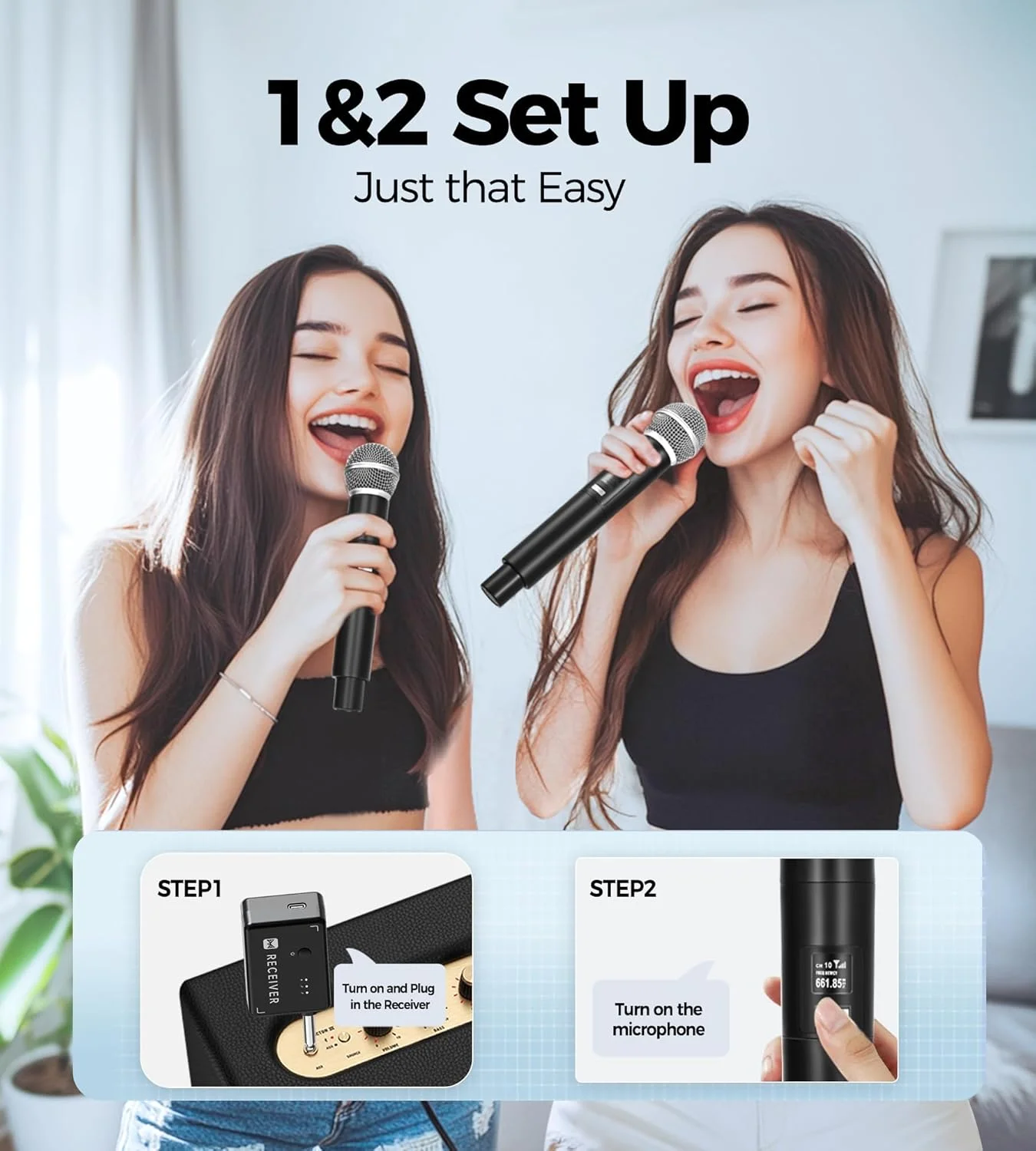 میکروفون کارائوکه، میکروفون با فناوری اتصال تراشه یک به یک، انتقال پایدار، تاخیر کمتر، برای آواز خواندن، میکروفون بی سیم برای مهمانی های خانگی، کلیسا، سخنرانی، عروسی، مهمانی خانگی میکروفون کارائوکه، میکروفون با فناوری اتصال تراشه یک به یک، انتقال پایدار، تاخیر کمتر، برای آواز خواندن، میکروفون بی سیم برای مهمانی های خانگی، کلیسا، سخنرانی، عروسی، مهمانی خانگی