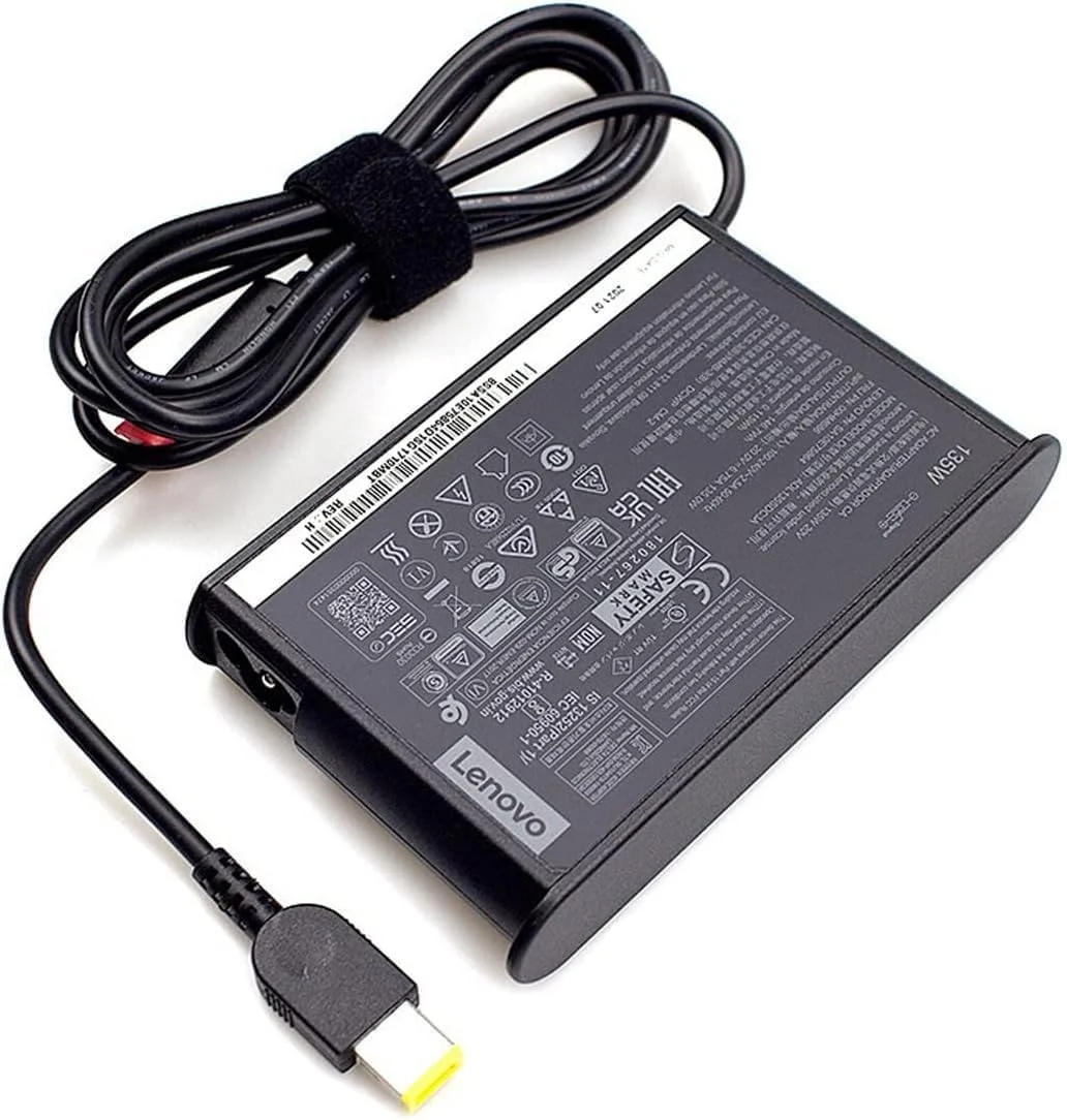 آداپتور AC لنوو 135W با نوک باریک زرد ADL135SDC3A برای Lenovo ThinkPad P1 20MD 20ME ThinkPad X1 Extreme 20MG Lenovo G510 G5005 Y50-70 Y50P-70 Y520-15 Y700-14 Y700-17 Y70-70