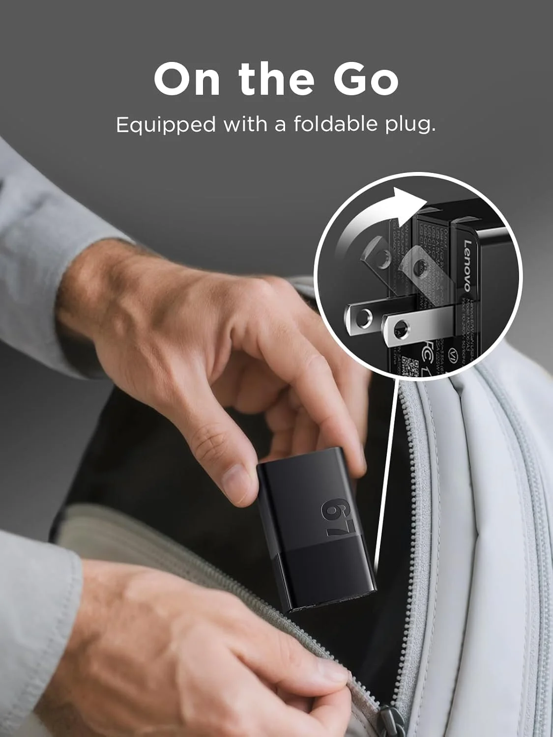 شارژر 67 واتی USB-C لنوو، شارژ سریع 3 پورت برای دستگاه های متعدد، شارژر GaN پیشرفته، شارژر دیواری سریع و جمع و جور، برای مک بوک پرو/ایر، دل XPS، سری آیفون 16، سامسونگ گلکسی و غیره