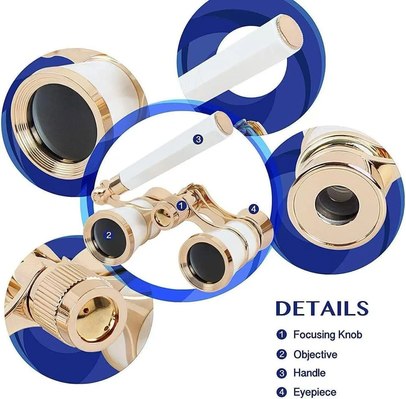 دوربین تئاتر 3x25 با دسته قابل تنظیم برای اجرای کنسرت، دوربین شکاری تئاتر، هدیه ای برای بانوان و دختران (رنگ)