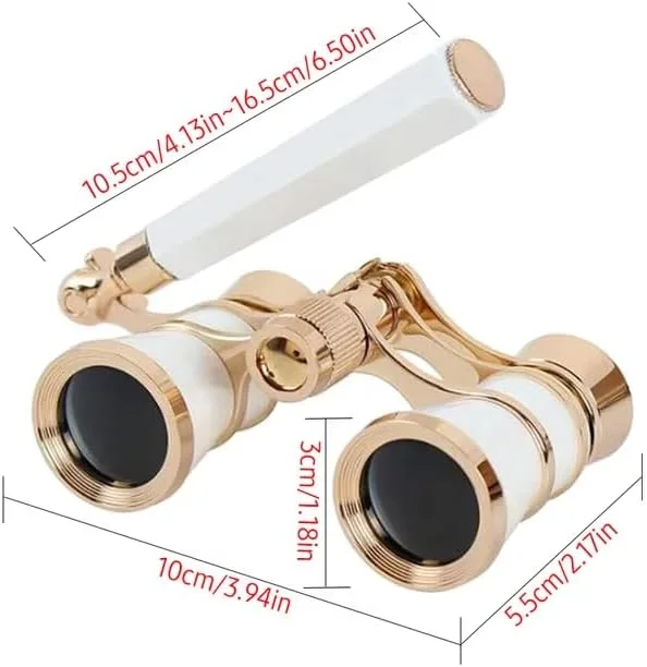 دوربین تئاتر 3x25 با دسته قابل تنظیم برای اجرای کنسرت، دوربین شکاری تئاتر، هدیه ای برای بانوان و دختران (رنگ)