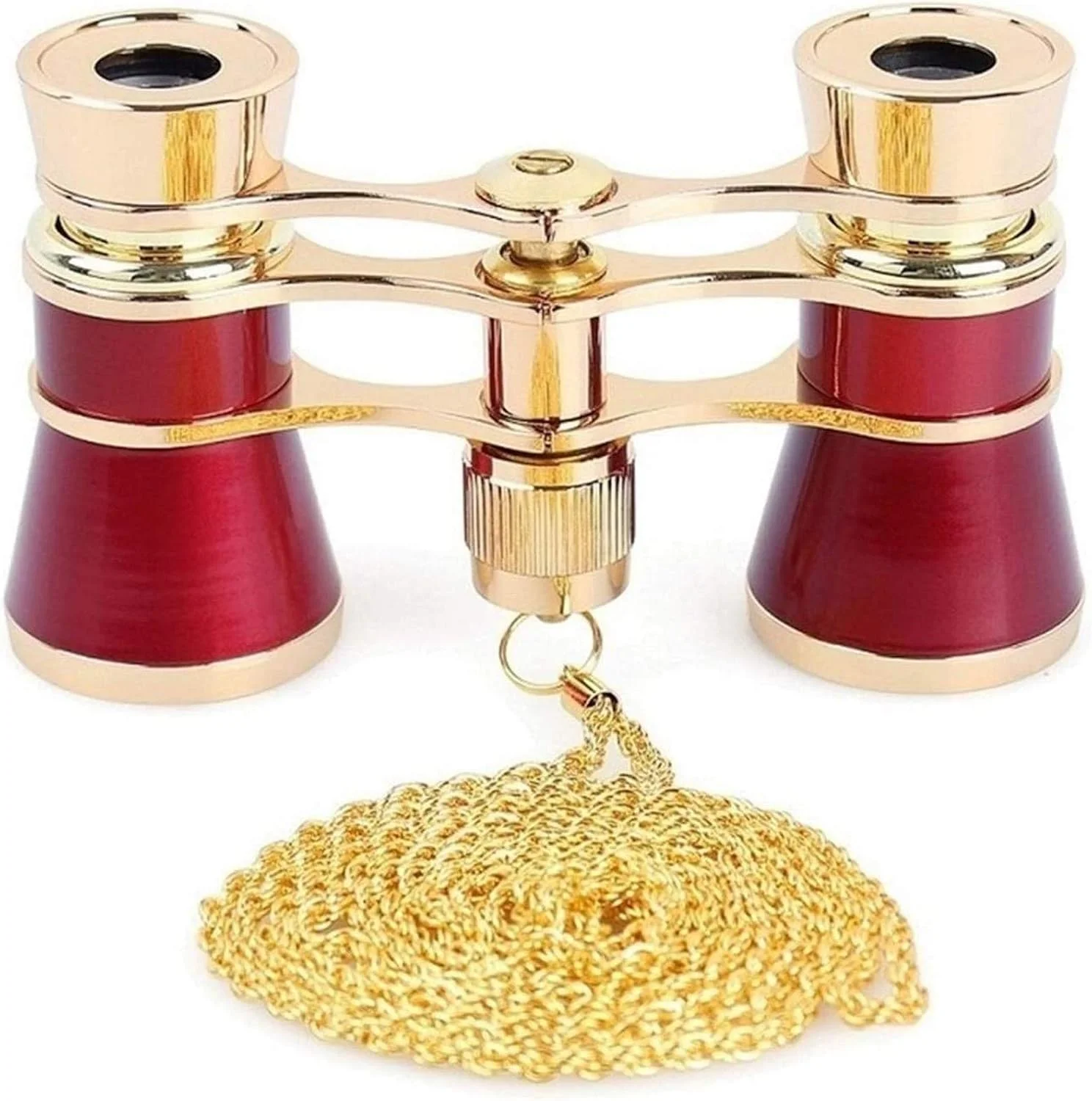 تک چشمی با قدرت بزرگسالان، دوربین تئاتر بدنه فلزی 3X25 با زنجیر/دسته، لنز اپتیکال، تلسکوپ طراحی رترو، دوربین شفاف زنانه و دخترانه