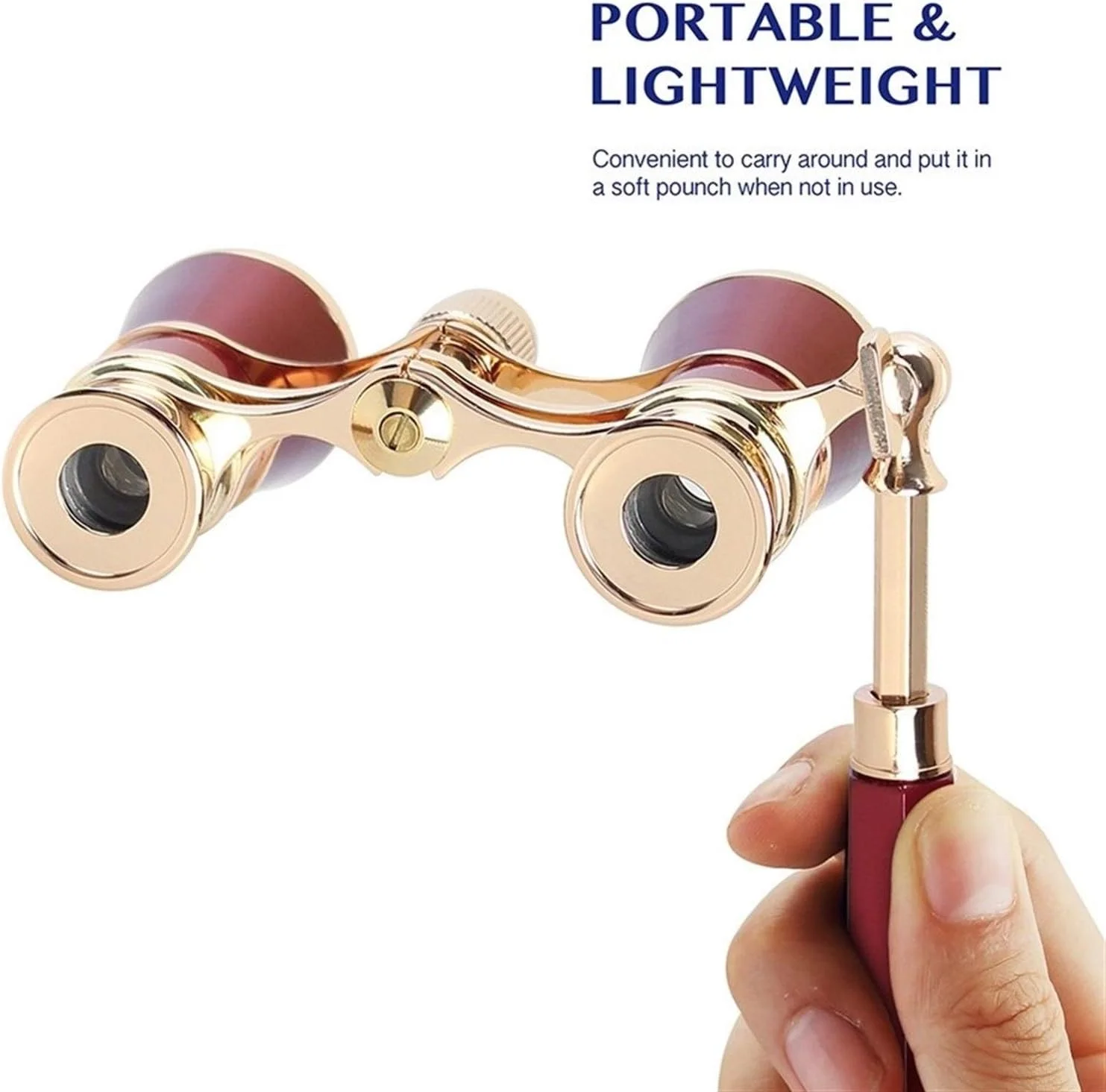 تک چشمی با بزرگنمایی 3X25، بدنه فلزی به همراه زنجیر/دسته، لنز اپتیکال، تلسکوپ تئاتری رترو مناسب بانوان و دختران