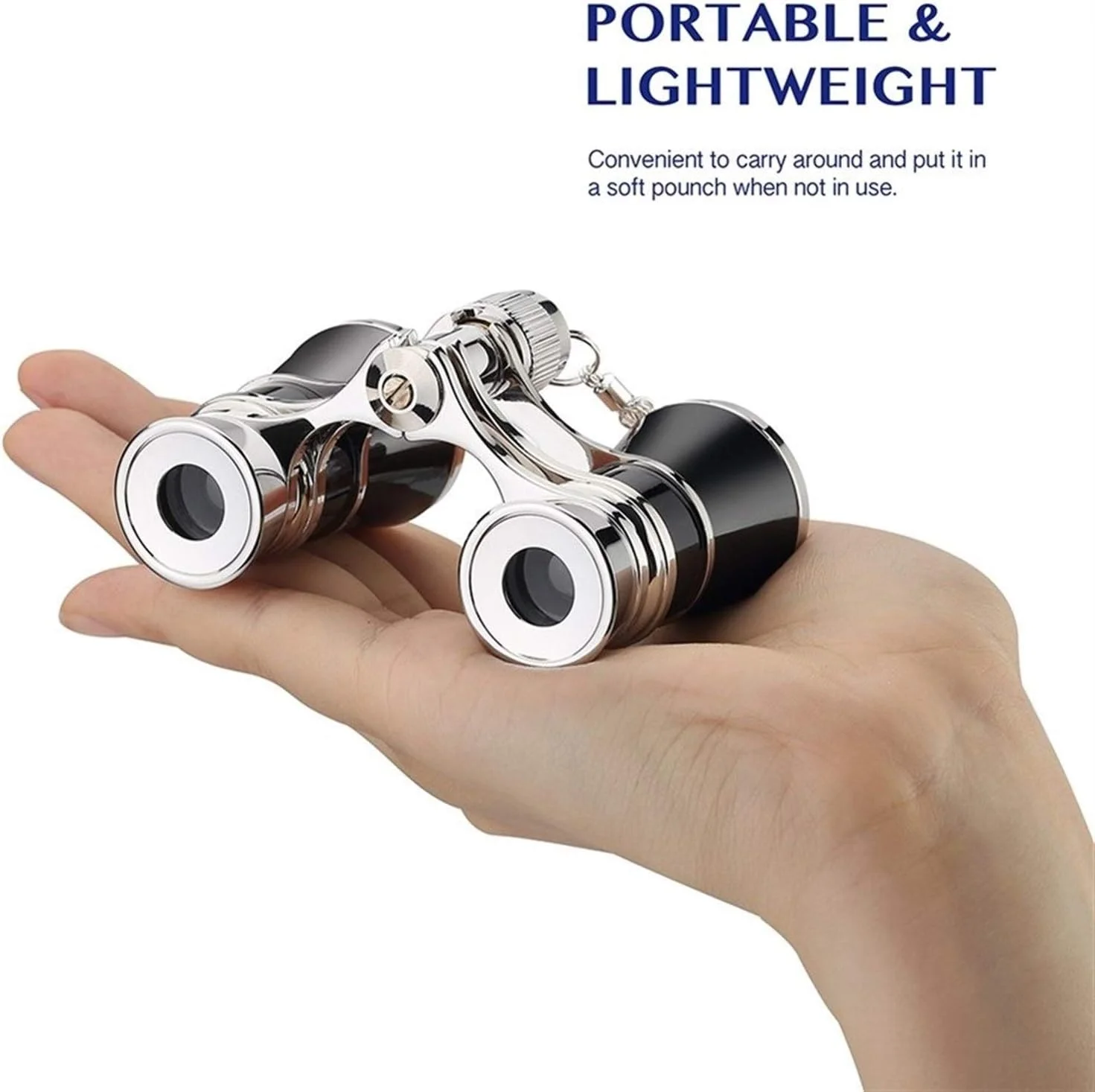 تک چشمی با قدرت بالا برای بزرگسالان، دوربین تئاتر 3X25 با بدنه فلزی به همراه زنجیر/دسته، لنز اپتیکال، تلسکوپ تئاتر با طراحی رترو، دوربین دوچشمی دخترانه زنانه