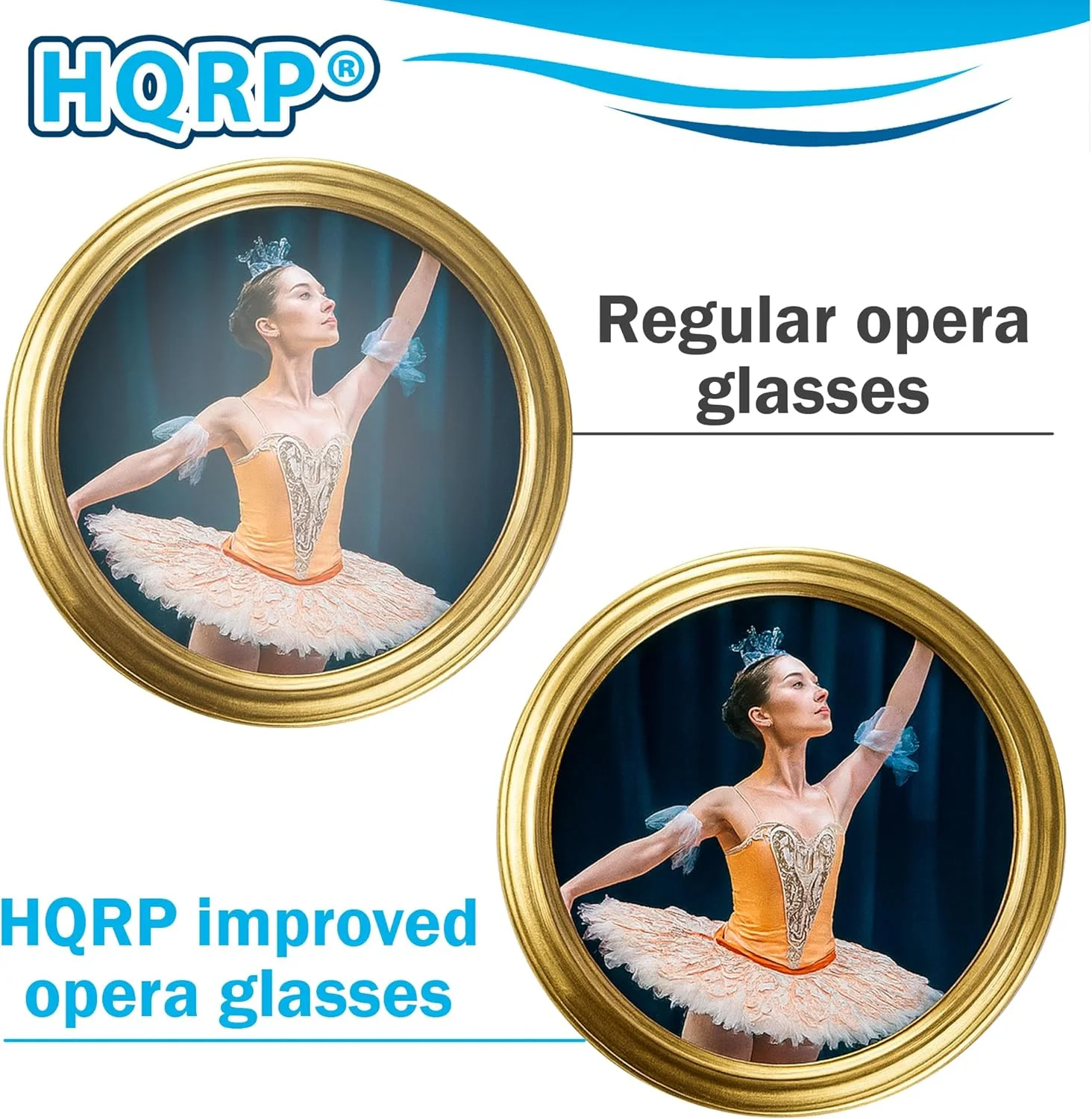 دوربین تئاتر HQRP 3 x 25، صورتی/مرواریدی با تزیین طلایی، با اپتیک شفاف کریستالی (CCO)، دسته قابل افزایش داخلی، برای بزرگسالان، کودکان، زنان در کنسرت های موسیقی، رویدادهای ورزشی و غیره.