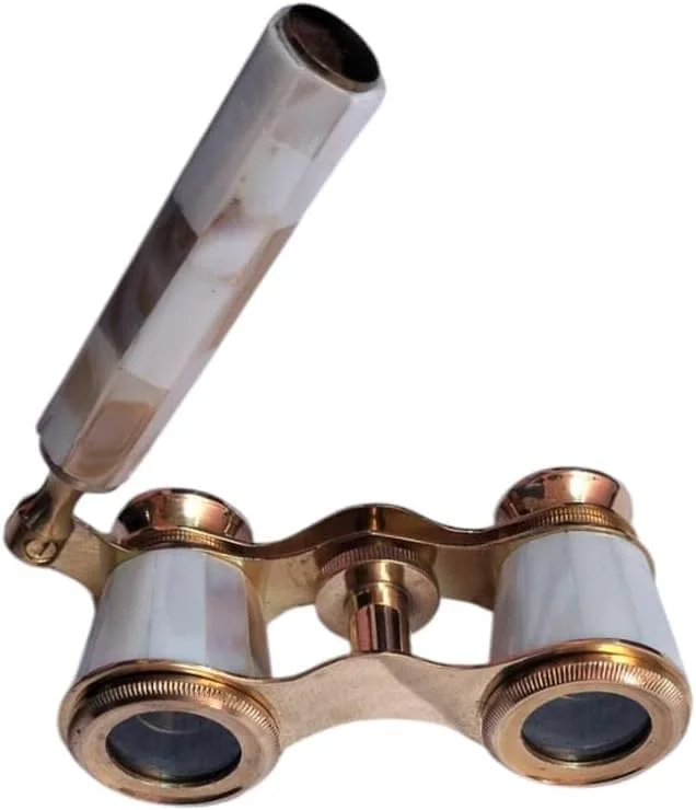 دوربین تئاتری برنجی 3 اینچی، دوربین دوچشمی عتیقه، تک چشمی دست ساز برنجی