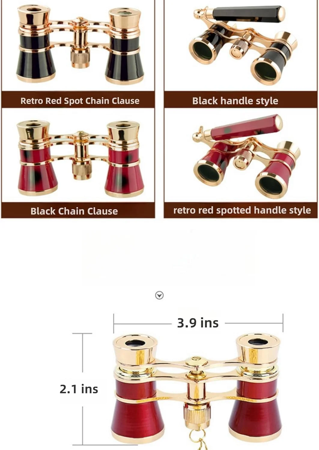 دوربین تئاتر 3x25 با دسته تاشو، قابل حمل، کلاسیک، برای کنسرت، تئاتر، سینما، اپرا، هدیه برای بانوان (مشکی)