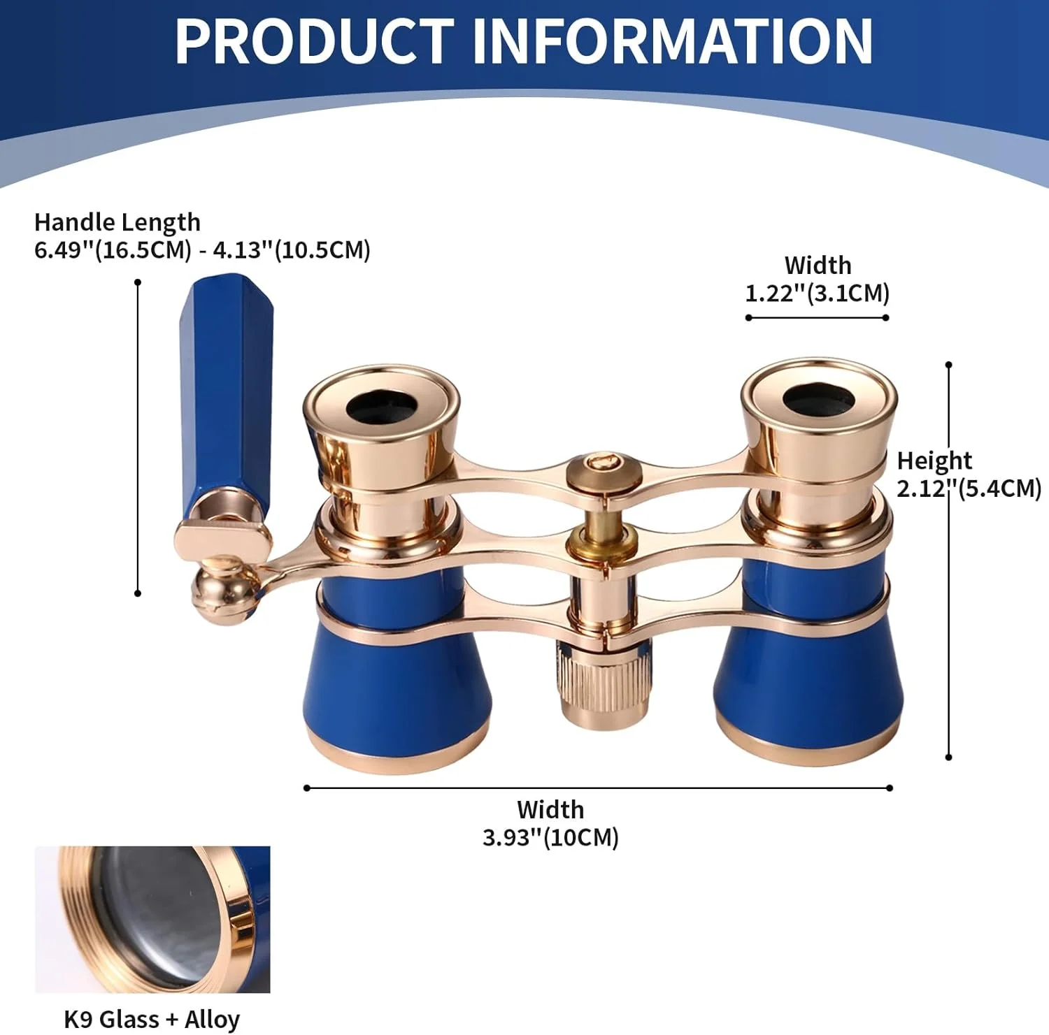 دوربین تئاتر آرونسنت 3x25 با دسته: دوربین تئاتر فلزی جمع و جور - آبی دوربین تئاتر آرونسنت 3x25 با دسته: دوربین تئاتر فلزی جمع و جور - آبی