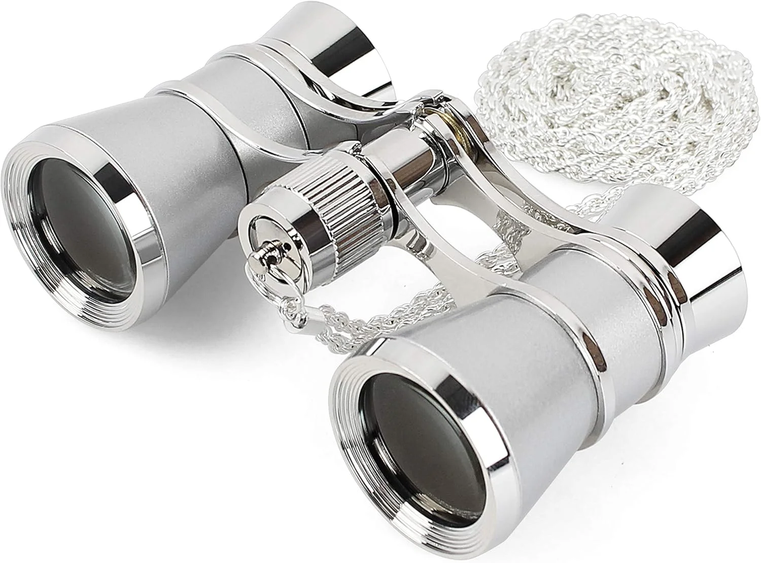 دوربین تئاتر Aomekie، 3X25، دوربین کوچک جمع و جور با زنجیر برای بزرگسالان و بانوان در کنسرت موسیقی (نقره ای)