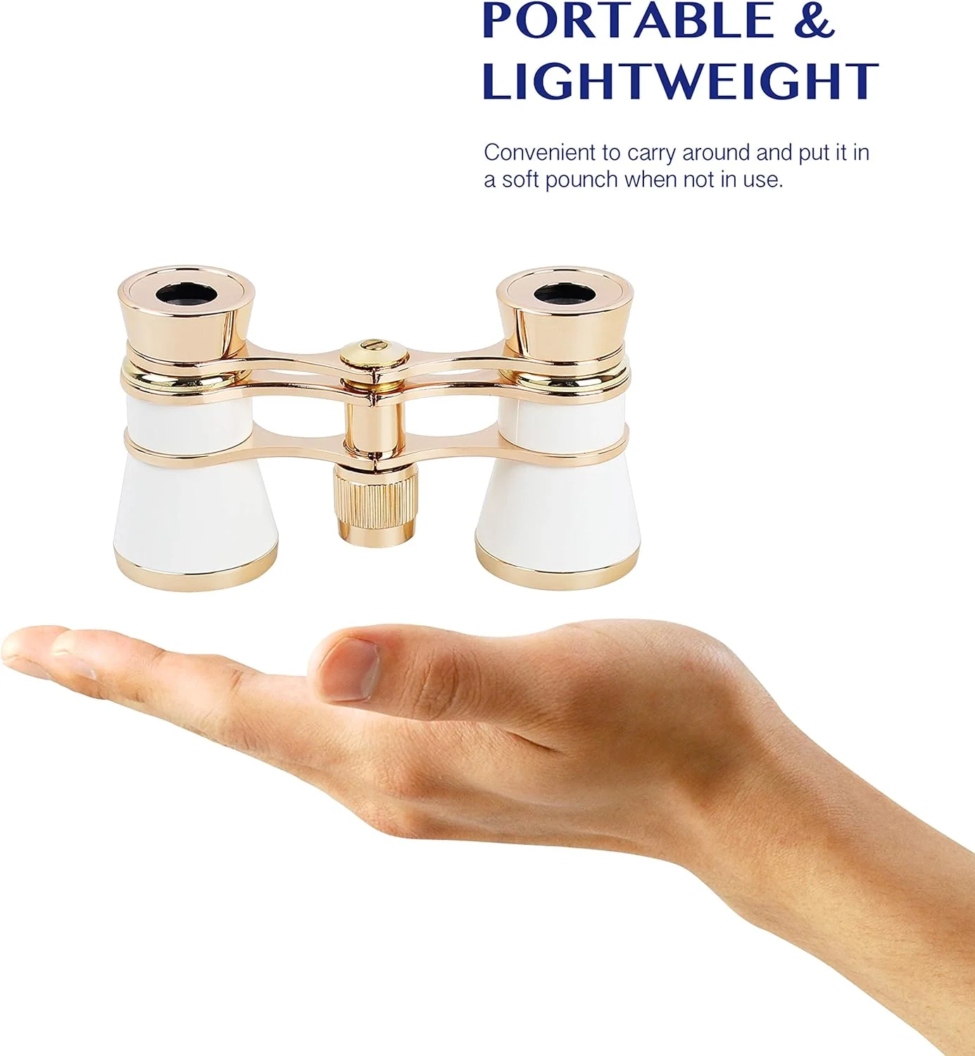 دوربین تئاتر Aomekie 3X25 با زنجیر برای بزرگسالان و بانوان در کنسرت موسیقی (سفید)