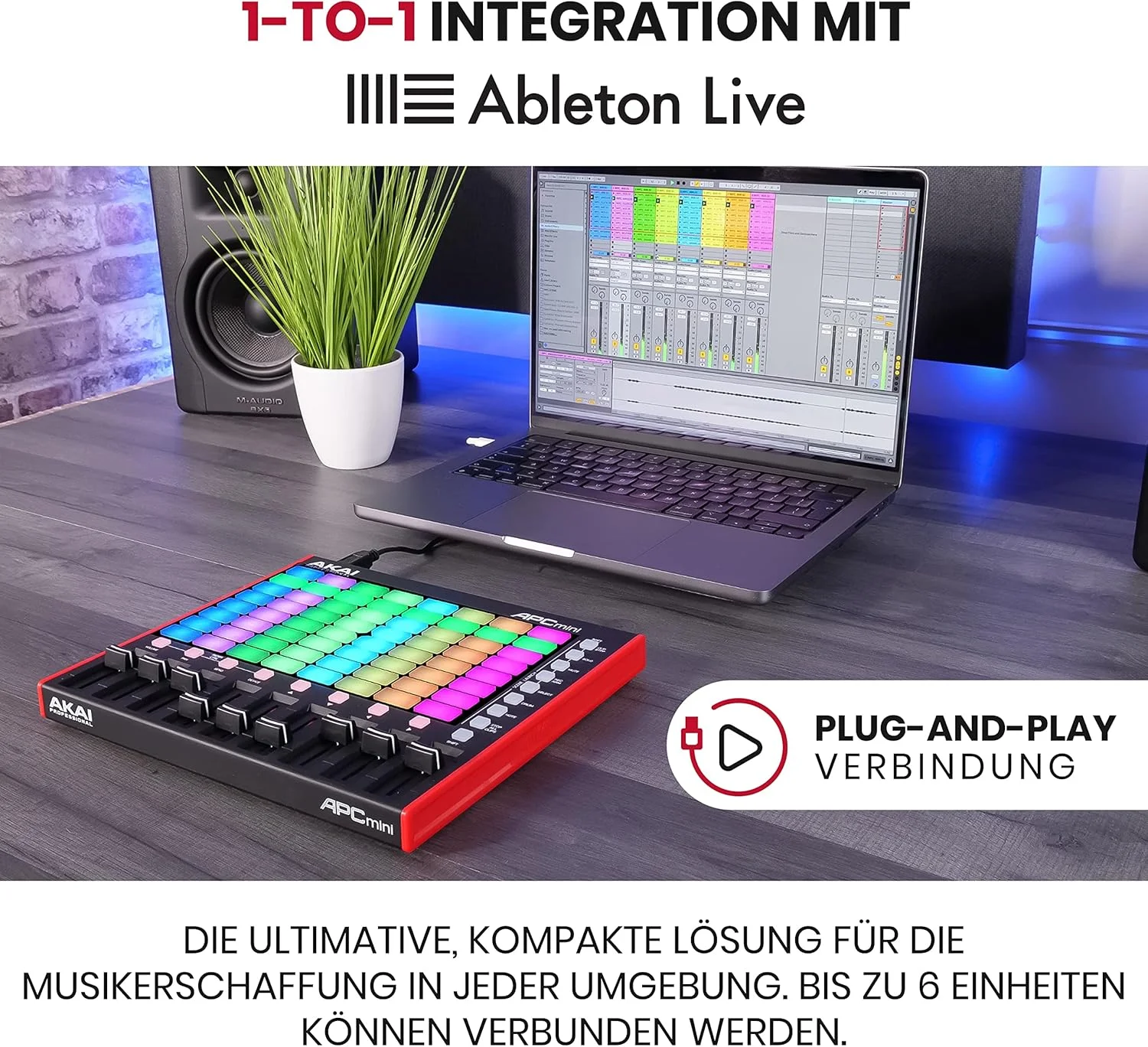 Akai Professional APC Mini MK2 - کنترلر پد USB MIDI برای اجرای کلیپ با Ableton Live Lite و AKAI Professional MPK Mini MK3 – کنترلر کیبورد USB MIDI با 25 کلید Akai Professional APC Mini MK2 - کنترلر پد USB MIDI برای اجرای کلیپ با Ableton Live Lite و AKAI Professional MPK Mini MK3 – کنترلر کیبورد USB MIDI با 25 کلید