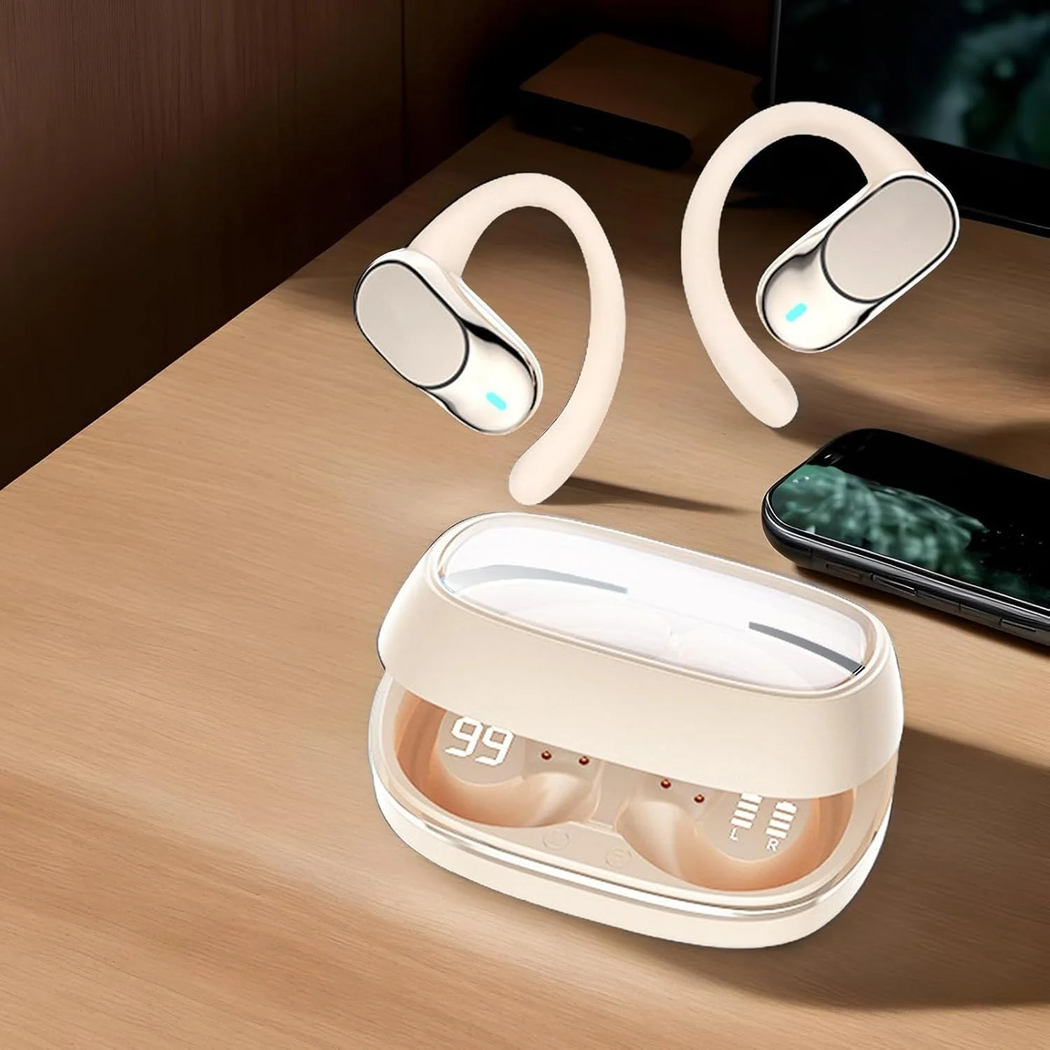 هدفون بی‌سیم، راحت، با طراحی باز | پخش‌کننده قابل حمل برای دویدن، ورزش، شنا، پخش موسیقی