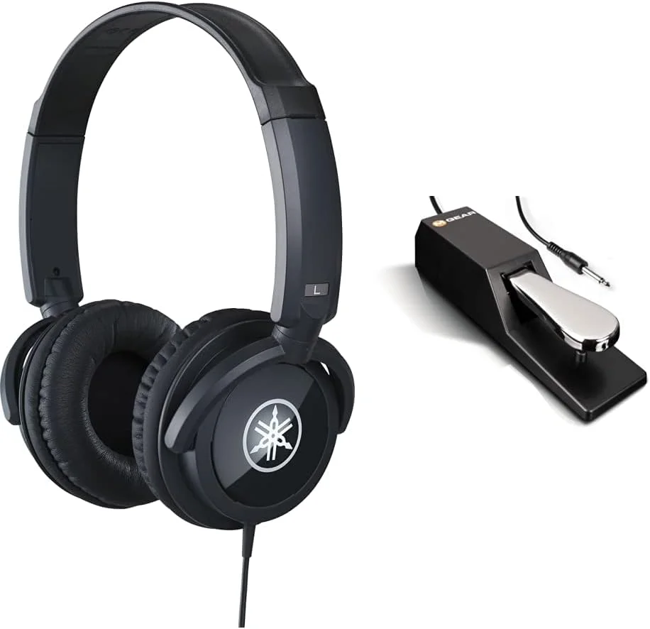 هدفون یاماها HPH-100B، مشکی - هدفون روگوشی بسته برای صدایی بی نظیر و صدای پویا و پدال ساستین یونیورسال M-Audio SP-2 با عملکردی مشابه پیانو