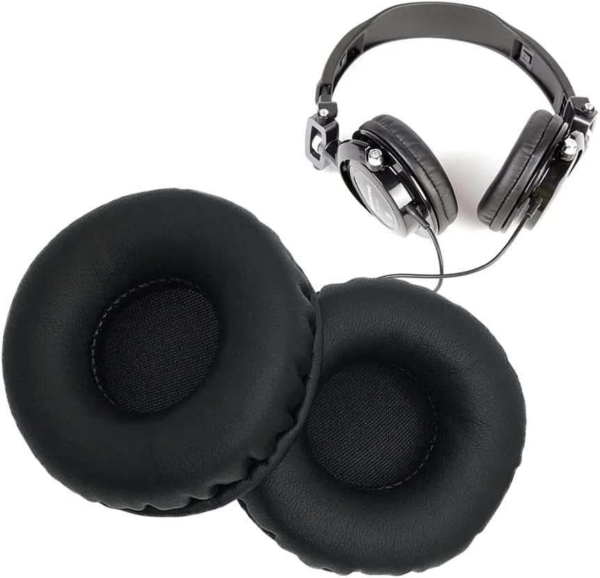 پدهای گوشی چرمی جایگزین با فوم حافظه‌دار برای هدفون‌های Panasonic Tecnicas RP-DJS400 RP-DJS500 RP-DJS600، مشکی
