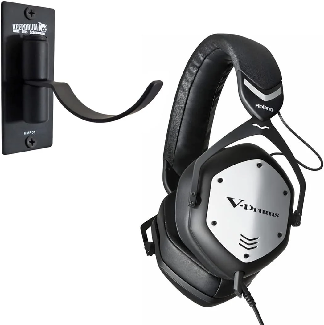 هدفون Roland VMH-D1 برای درام الکترونیکی، هدفون استودیویی + نگهدارنده دیواری keepdrum